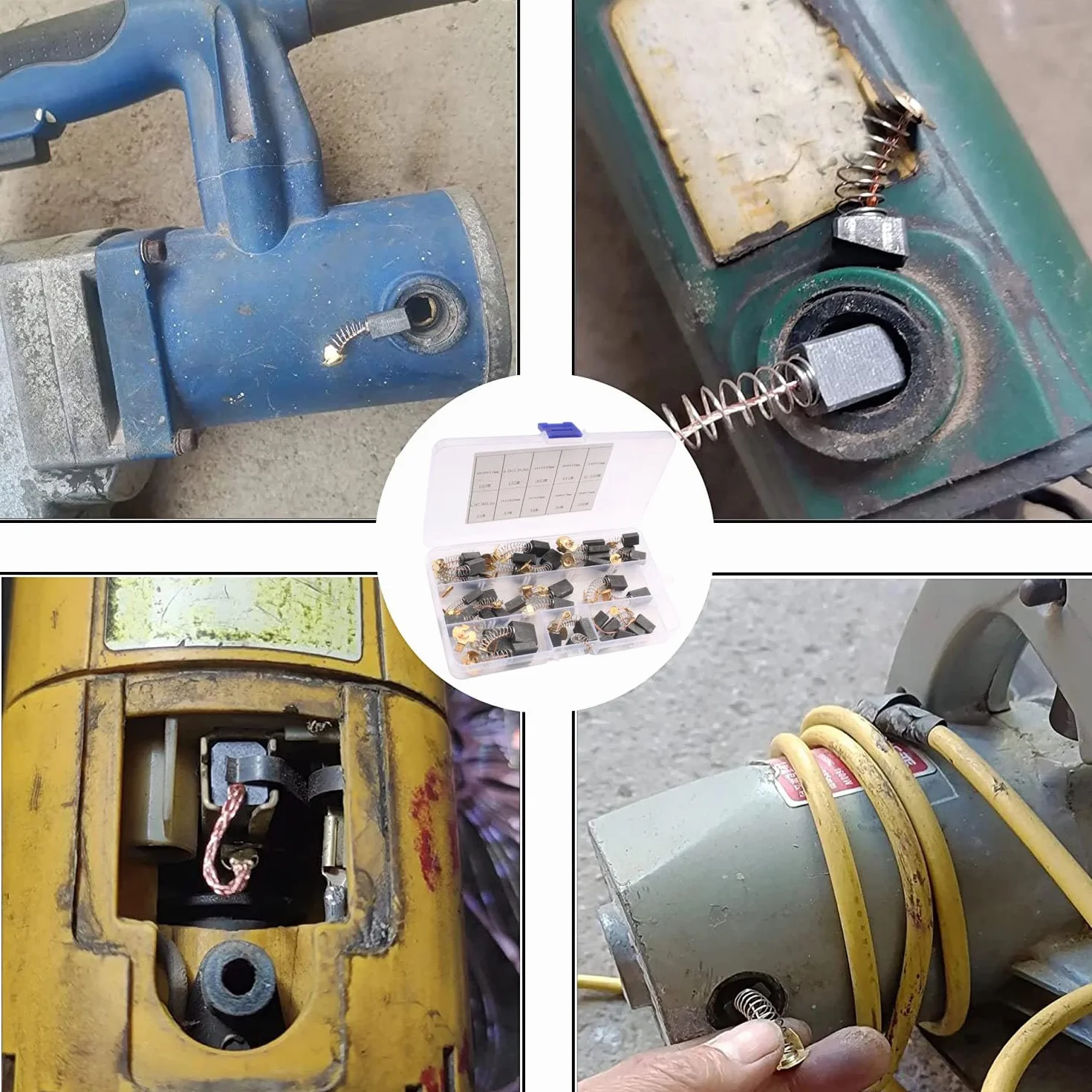 RUNCCI-YUN 40 szt. Szczotki węglowe do silnika, szczotka węglowa do narzędzi elektrycznych, wymiana szczotki węglowej do wiertarki elektrycznej silnika