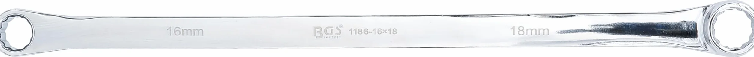 BGS 1186-16x18 | Klucz oczkowy dwustronny | długi | 16 x 18 mm