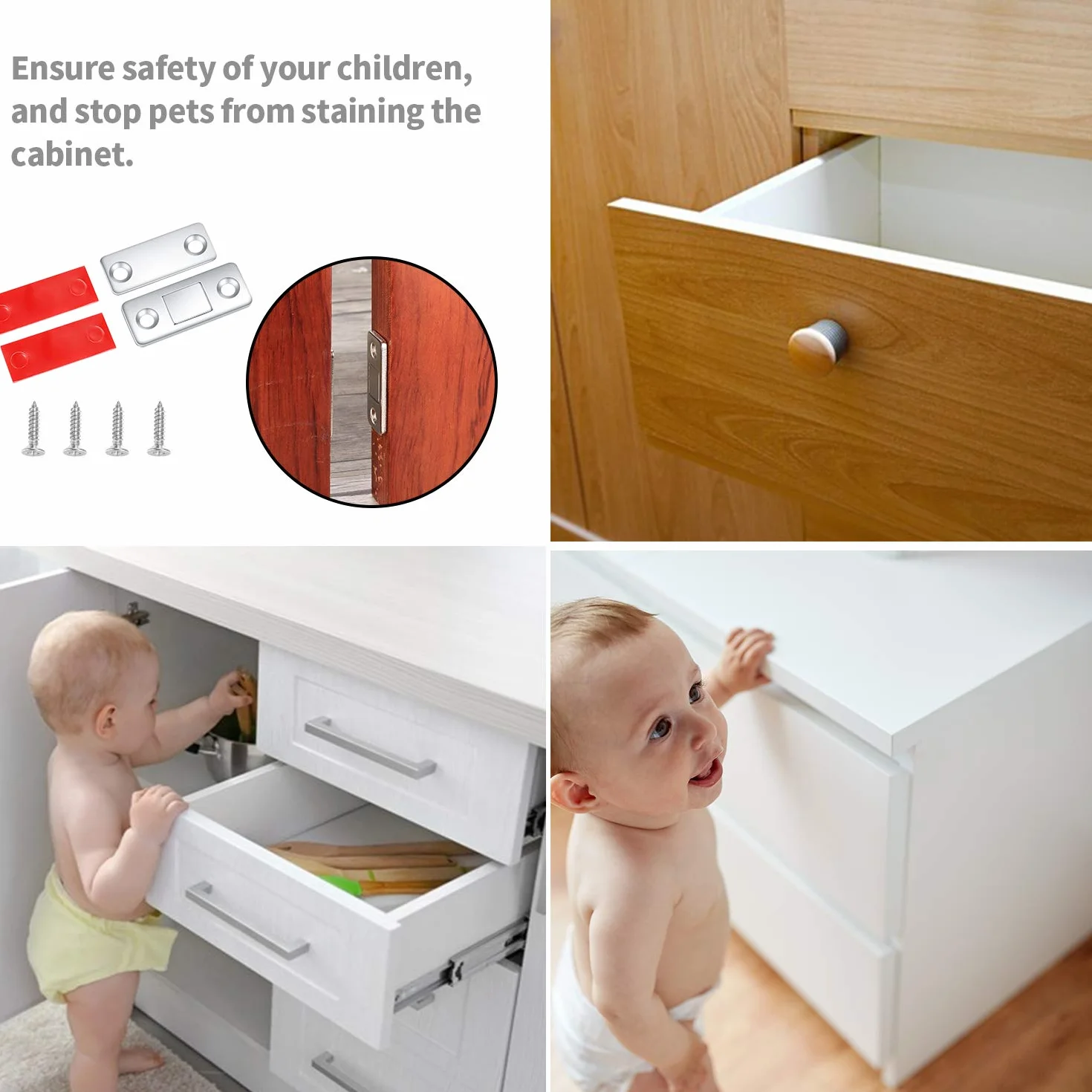 8 sztuk zatrzasków magnetycznych, do drzwi szafy, samoprzylepne, mocne, magnesy na szafki, meble, balkonowe, przesuwne, zamek magnetyczny do drzwi