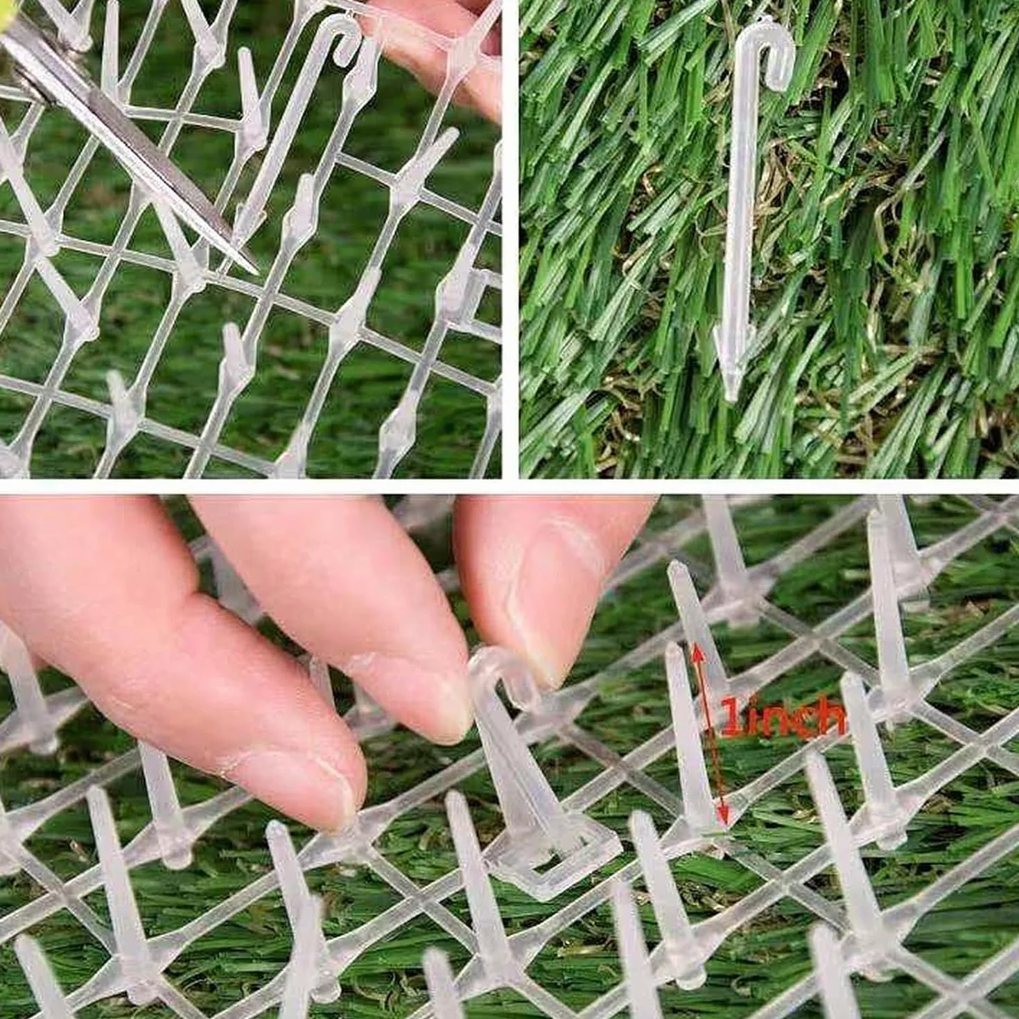 Koty Scat Mats, 4mx30cm Prickle Strip Dig Stopper z kolcami odstraszającymi, Koty odstraszające maty Scat Mats, Anti Cat Dog Detergent Fox do ogrodzenia ogrodzenia Można ciąć i łączyć(Biały)