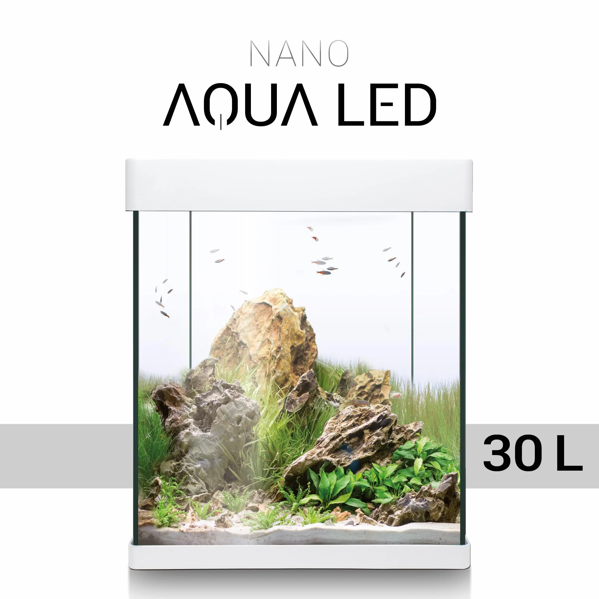 ICA KNA30 Nano Aqualed Crystal zestaw do akwarium, biały