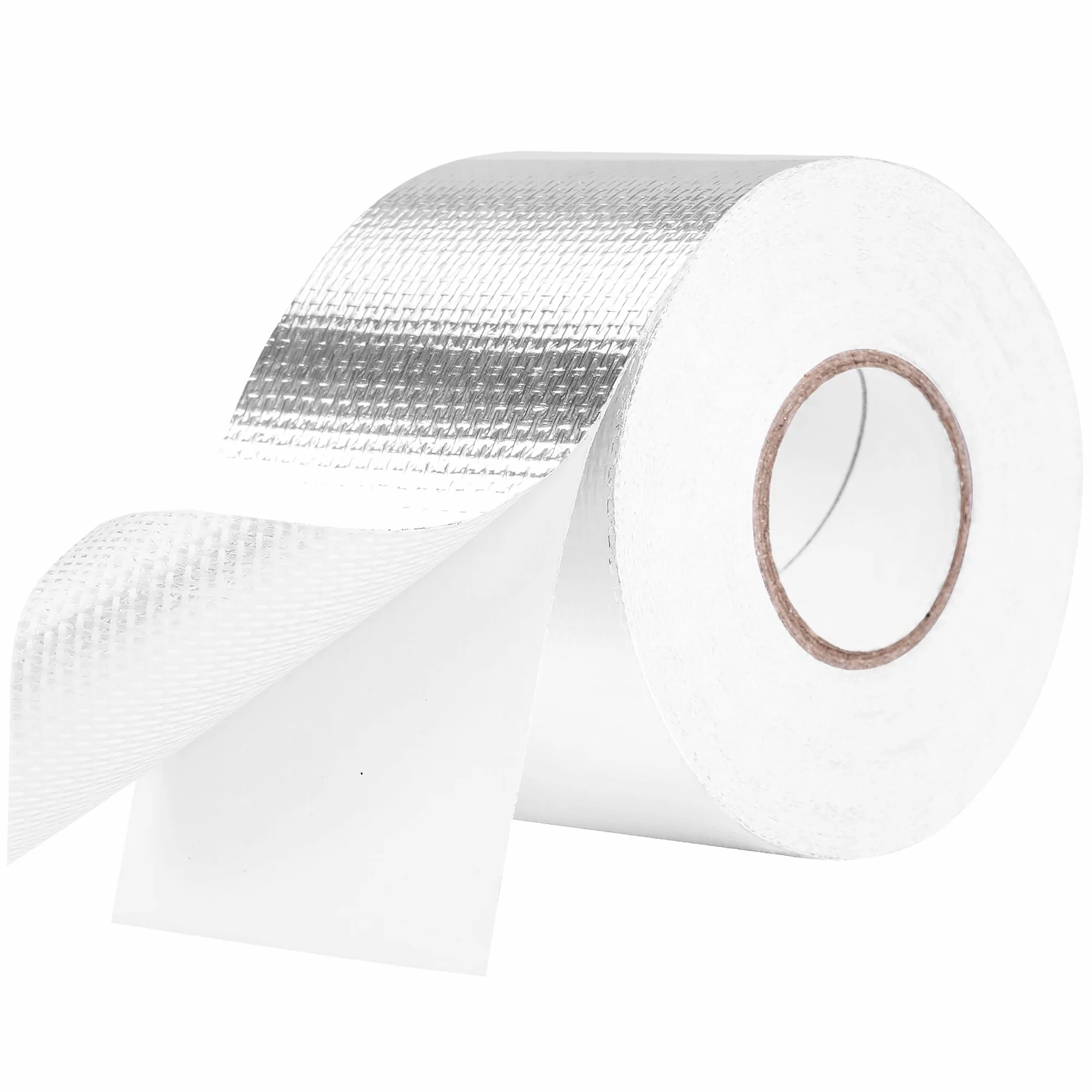 HONGTAISHENG Aluminiowa taśma klejąca, 57 mm x 25 m, wodoszczelna taśma aluminiowa, odporna na wysokie temperatury, taśma samoprzylepna do uszczelniania, wzmocniona siatką szklaną