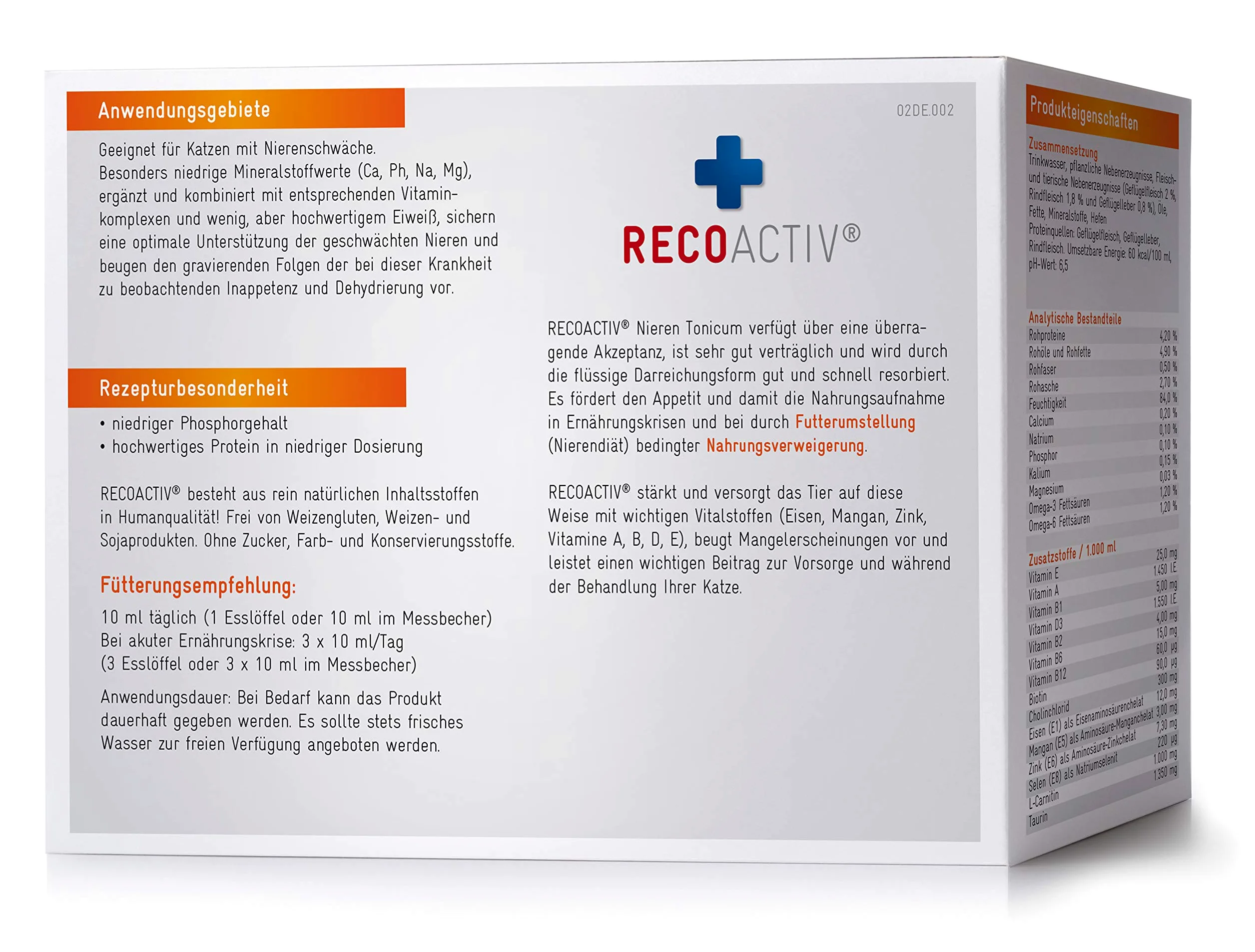Recoactiv Suplement Diety na Nerki dla Kotów, 90 ml, 3 Sztuki
