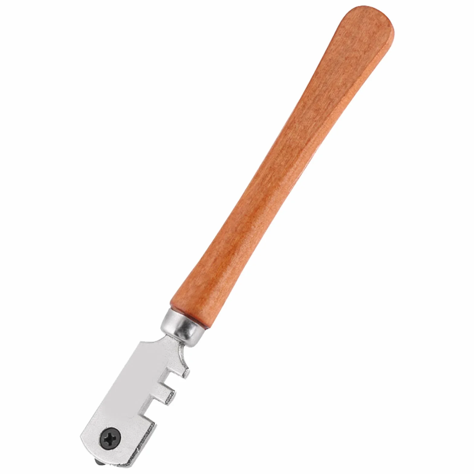 130MM Nóż do Szkła Profesjonalny Sześciokołowy Zestaw do Cięcia Ręcznego Narzędzie do Cięcia Rzemiosła z Drewnianym Uchwytem do Cięcia Płytek Szklanych i Ceramiki