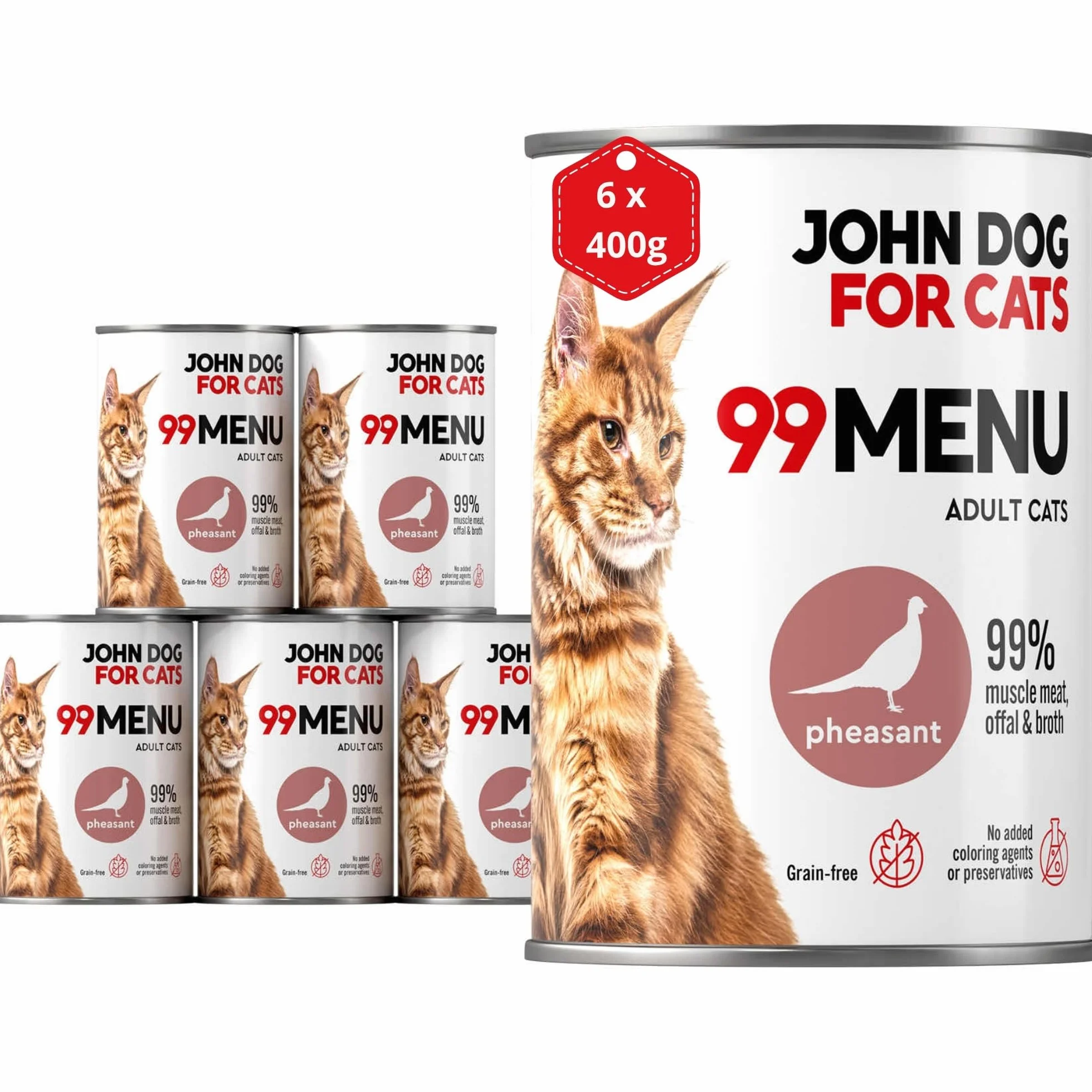 JOHN DOG KARMA MOKRA for Cats 99 MENU DOROSŁY BAŻANT 400g*6