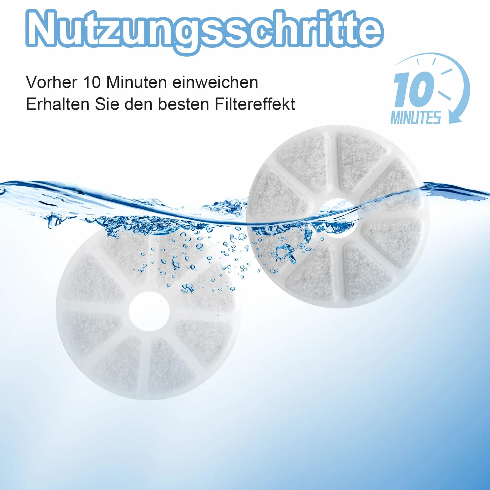 VOSSOT Zestaw Filtrów do Fontanny dla Kotów 12 szt. Średnica 14,8 cm Węgiel Aktywowany