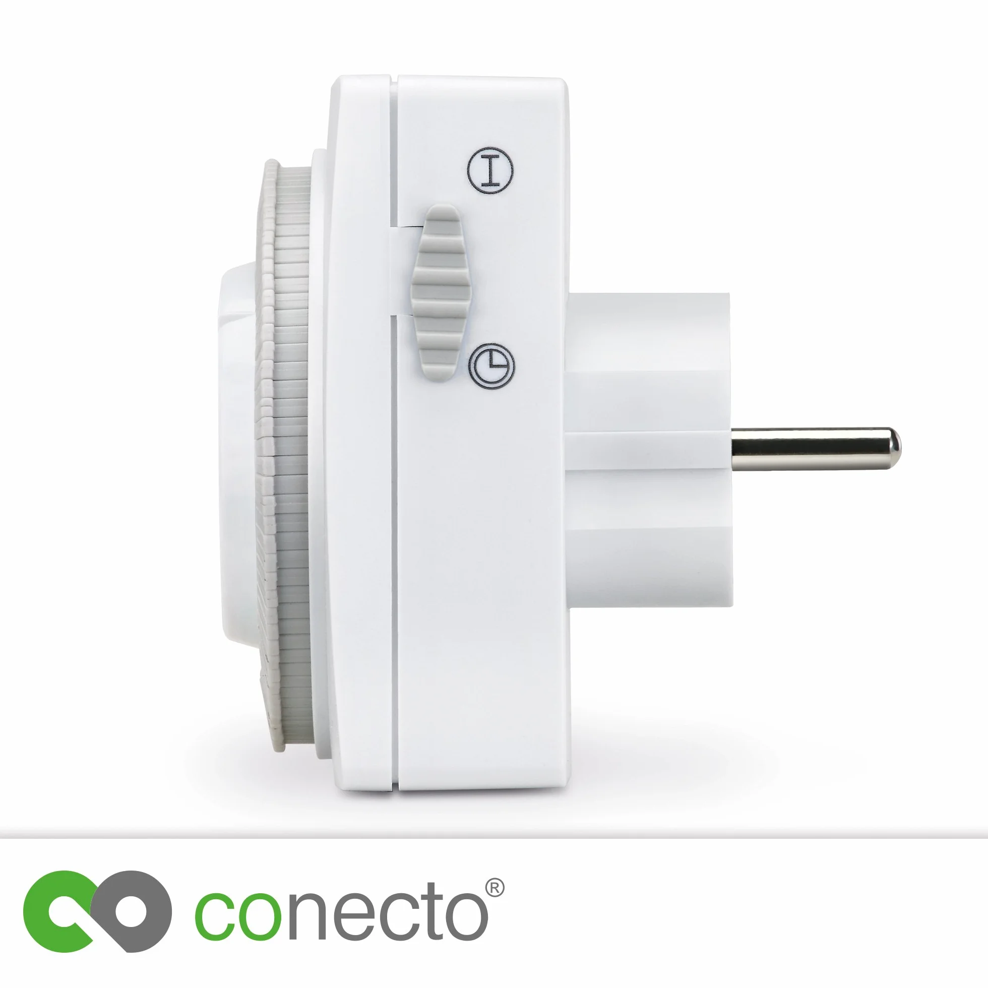 conecto CC50201 Mechaniczny zegar do gniazdka, suwak czasowy, 96 segmentów przełączających, IP20, ochrona dzieci, 3500W, biały