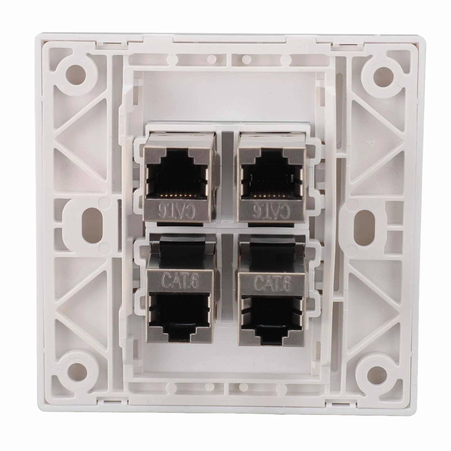 Płyta Czołowa Ethernet CAT6 4-portowy żeński do żeńskiego Gniazdo ścienne do CAT5 CAT5E CAT6 CAT6A