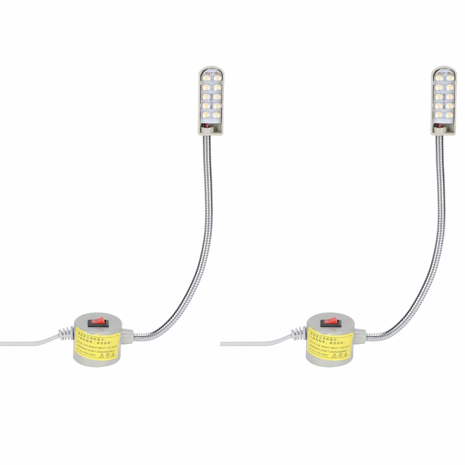 2 sztuk światła do maszyn do szycia LED maszyna do szycia lampa na gęsiej szyi 30-LED lampa świetlna z magnetycznym przełącznikiem podstawy do szycia(EU)