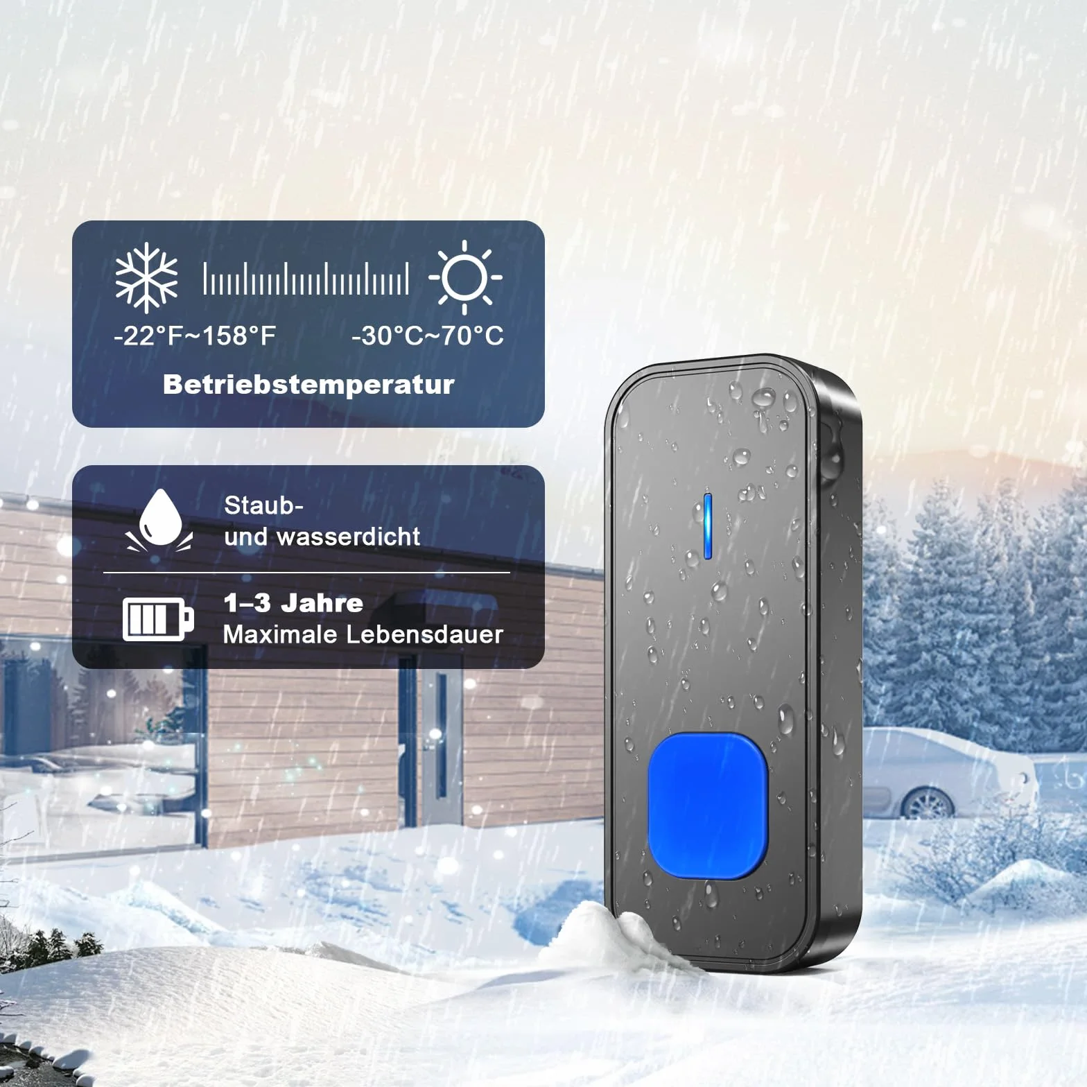 SURFOU Bezprzewodowy dzwonek do drzwi, zasięg 400 m, wodoszczelny, elektroniczny dzwonek do drzwi wejściowych z 3 odbiornikami plug-in i 2 nadajnikami o 5 poziomach głośności, 55 melodii, czarny