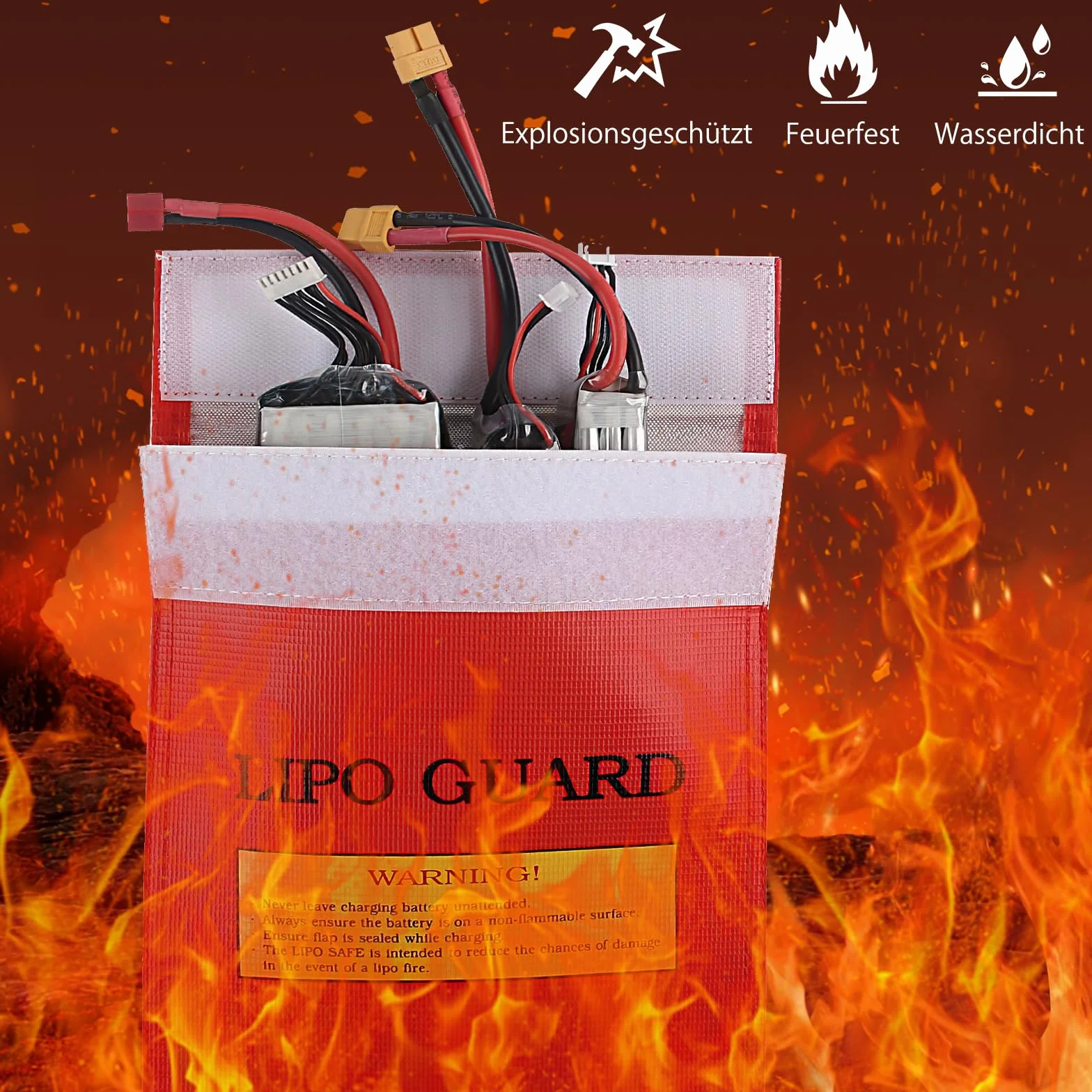 TNSLAND 3 sztuki ogniotrwałych i wodoszczelnych sejfów Lipo Safety Bag torba na baterie