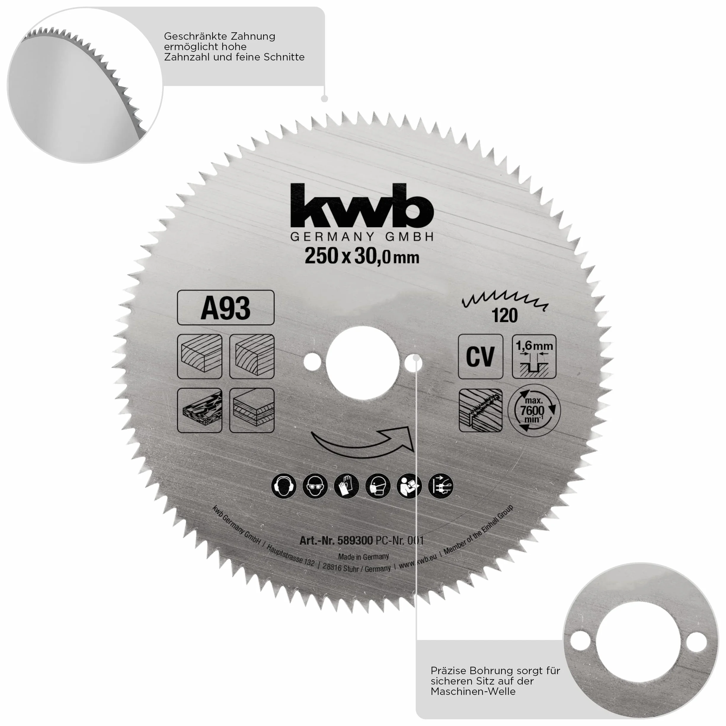 kwb Brzeszczot do piły tarczowej 150 x 20 mm do paneli drewnianych