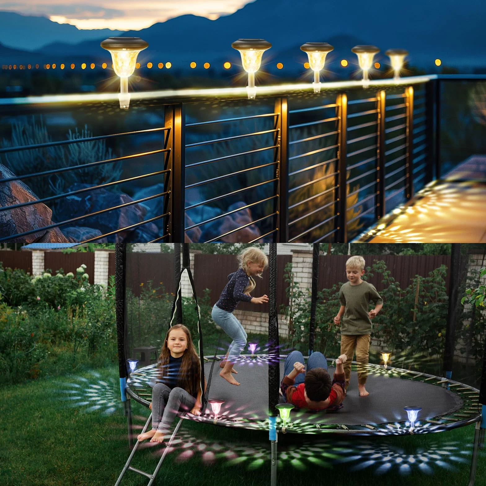 BITIWEND 2PCS Oświetlenie basenu LED 8H RGB/ciepłe białe światło IP65 wodoodporne oświetlenie nocne basenu oświetlenie stawu słonecznego do basenu ogrodowego, basenu naziemnego, basenu pływackiego