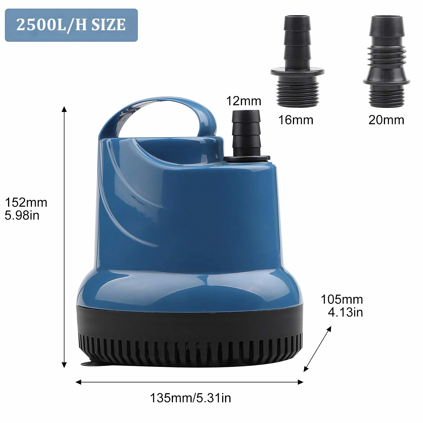 EXLECO Mini pompa wody zatapialna 2500 l/h 40 W 230V wysokość wycofania 2,3 M kabel 2,5 M