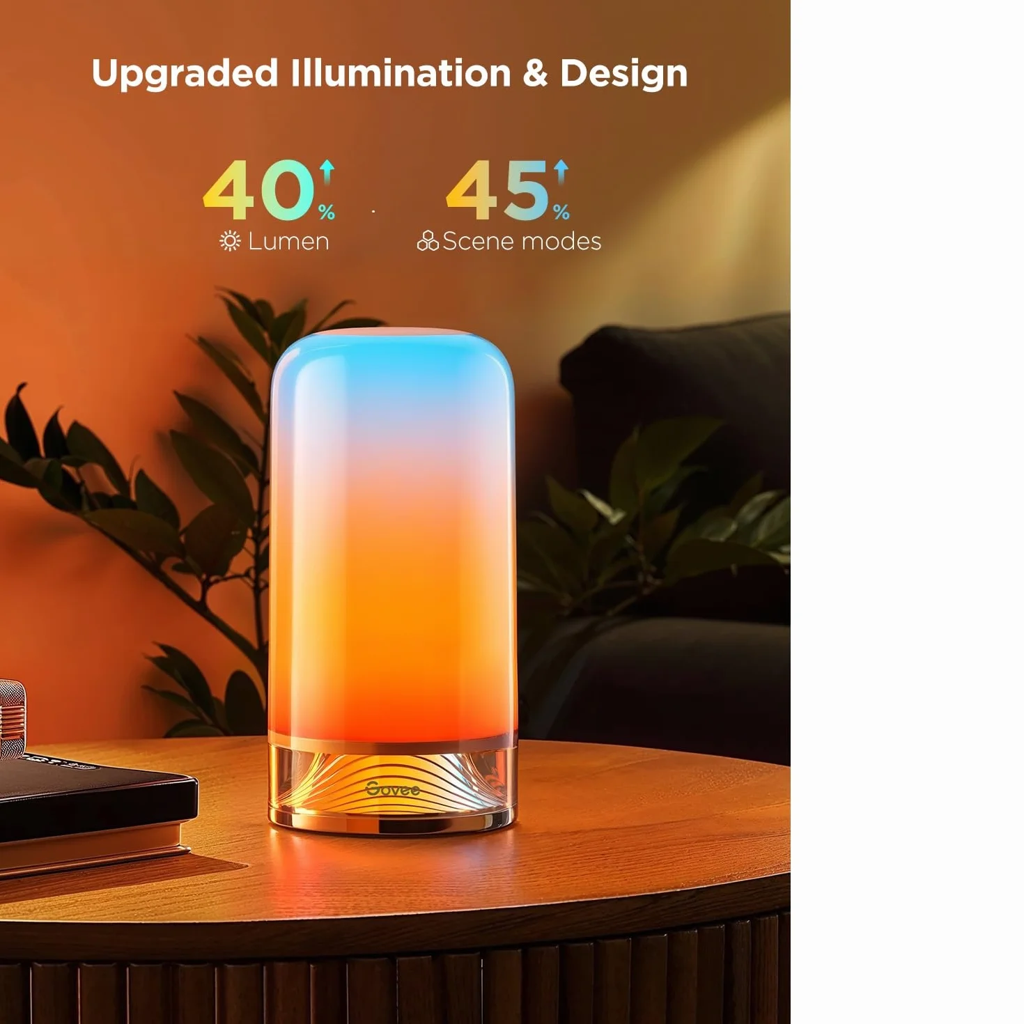 Govee Lampa stołowa LED, lampka nocna, dotykowa, ściemniana, RGBICWW, kompatybilna z Alexa z 64 trybami scenerii, 500 lumenów, współpracuje z matą, 2700-6500 K, do salonu i sypialni (przewodowa)