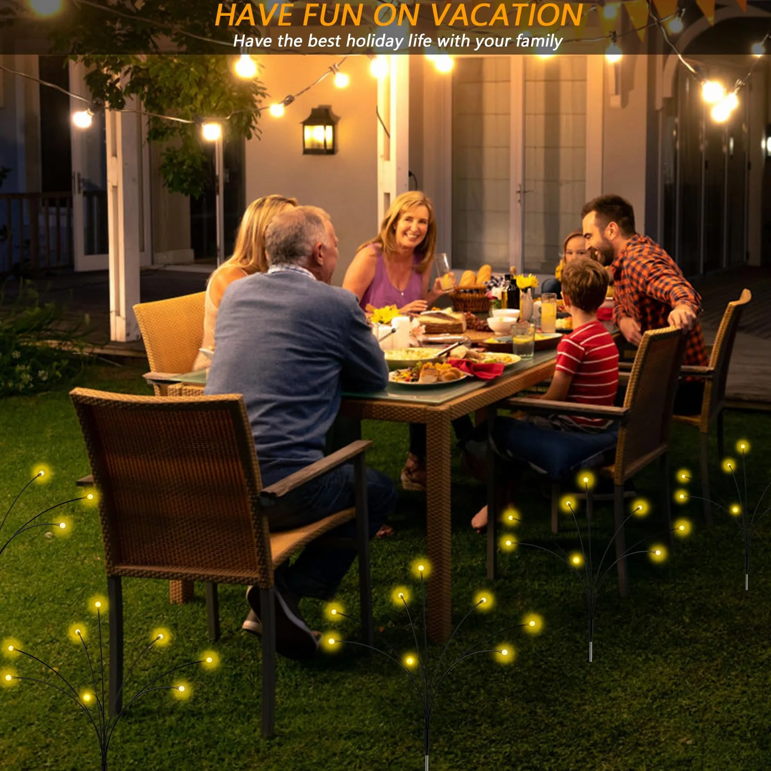 AONESY Lampy solarne do użytku na zewnątrz, do ogrodu, 4 sztuki, 32 diody LED, wodoszczelne, do ogrodu, na taras, podwórko, drzewa, imprezę, festiwal, wesele (ciepła biel)