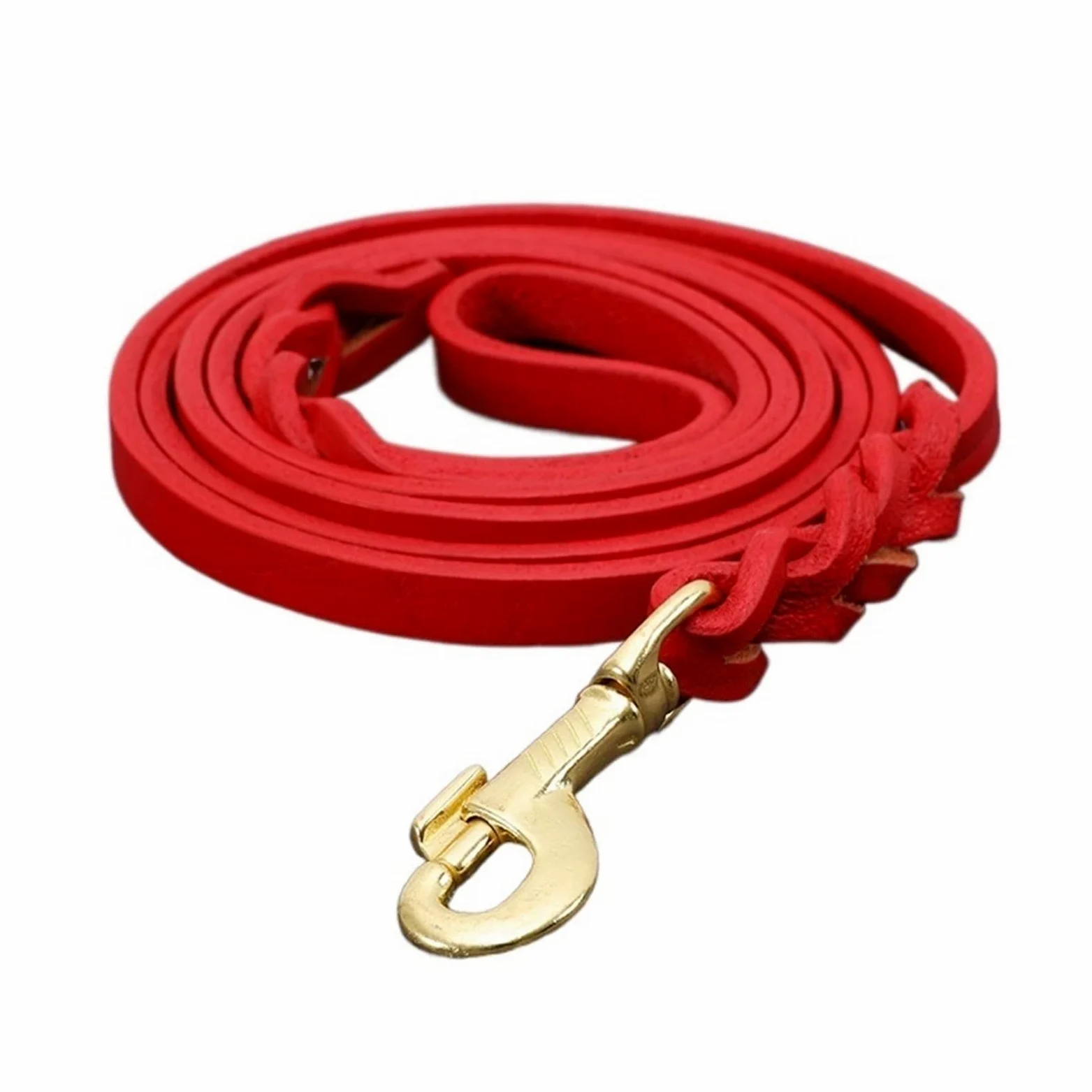 Skórzana smycz dla dużego psa Smycz do treningu chodzenia Pleciona lina trakcyjna z prawdziwej skóry Miedziany haczyk Dla owczarka niemieckiego Labrador (Kolor: 1, Rozmiar: 1 2 cm X 180 cm) (3 1 2 c