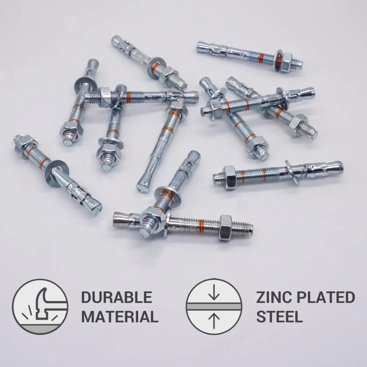 (8 sztuk) kotwy na kotwy M8 x 75 mm, metalowe kołki, mocowanie muru za pomocą śrub, kotwica rozprężna do betonu (8, M8 x 75 mm)