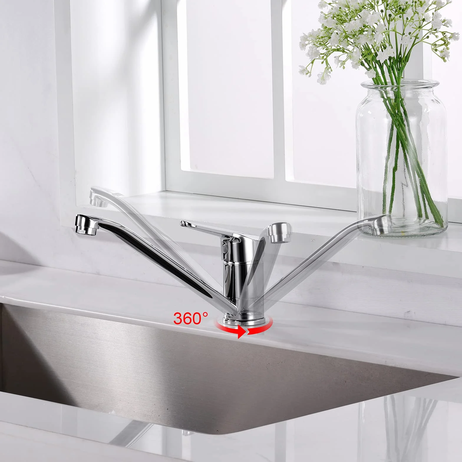 Ibergrif M14450 Klasyczna Bateria Kuchenna Jednouchwytowa Srebrna