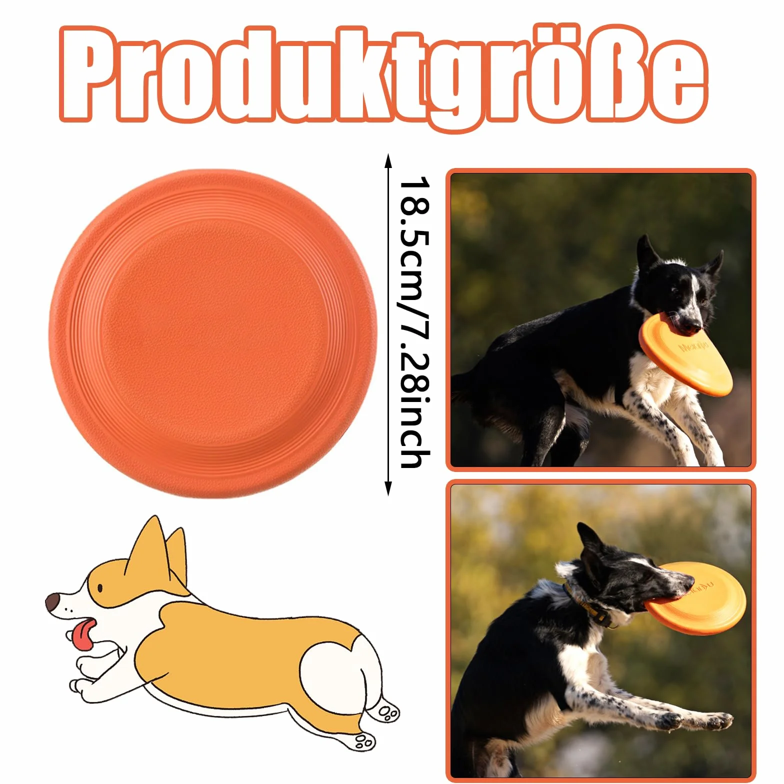 Pomarańczowa wytrzymała zabawka dla psa, frisbee, zabawka dla zwierząt domowych, frisbee, pies frisbee, fitness, letni trening dla zwierząt domowych, dla średnich i małych psów