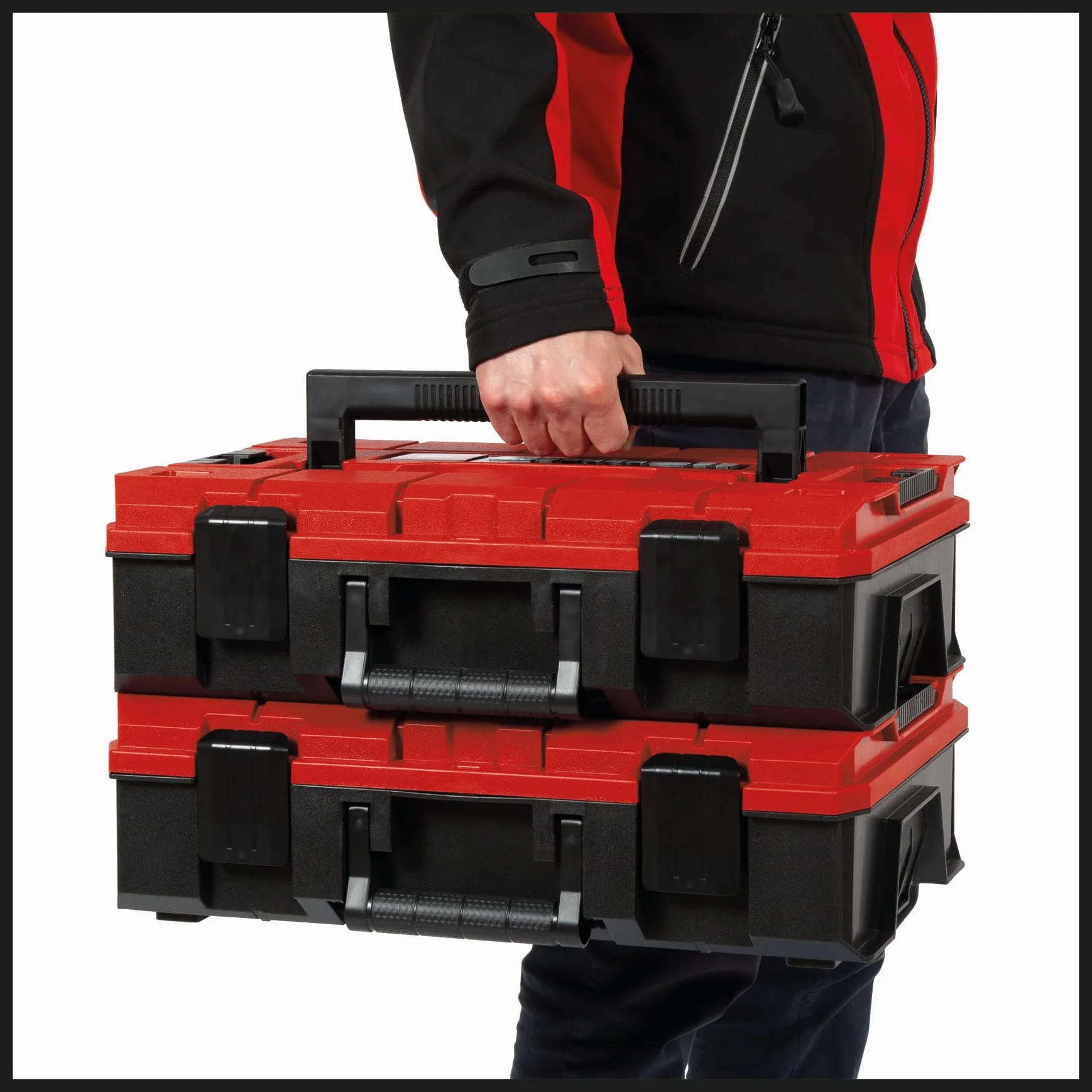 Einhell E-Case (System Box) Skrzynka Narzędziowa, Czarny/Czerwony, 44x33x13 cm