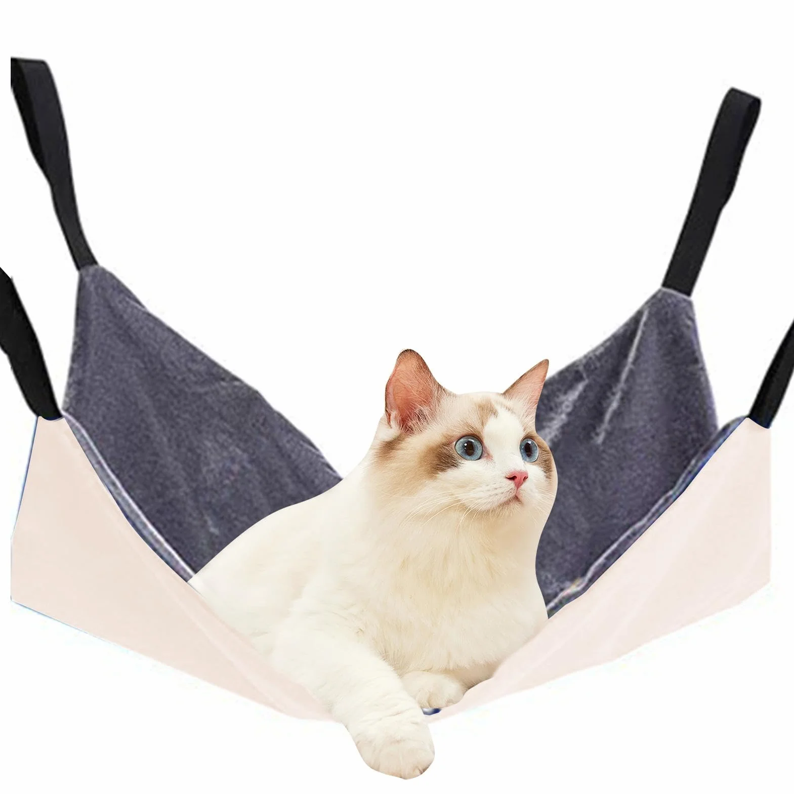 Cat Hammock, Adjustable Soft Swing 15.75x15.75 Inches, Double-Sided Comfortable Sleeping Pad, Breathable Resting Bed, Cage Hanging Accessory for Kittens, Small Pets, Rabbits