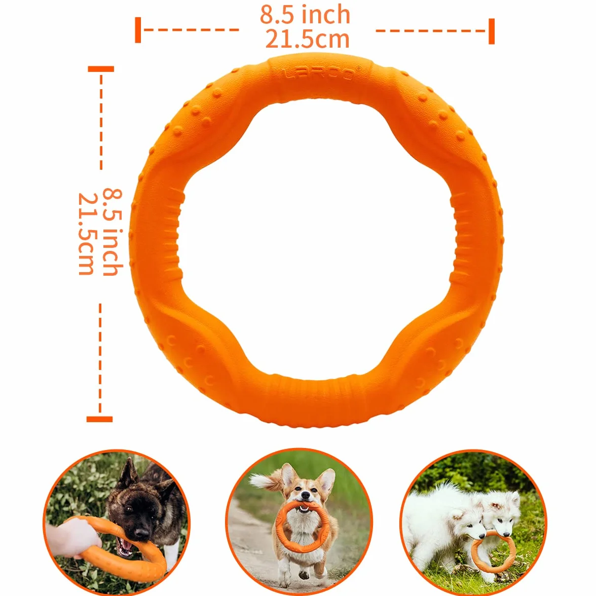 LaRoo Frisbee pierścień fitness dla psa, niezniszczalny pływak dla psów, zabawka, letni trening zwierząt domowych, dla średnich i małych psów