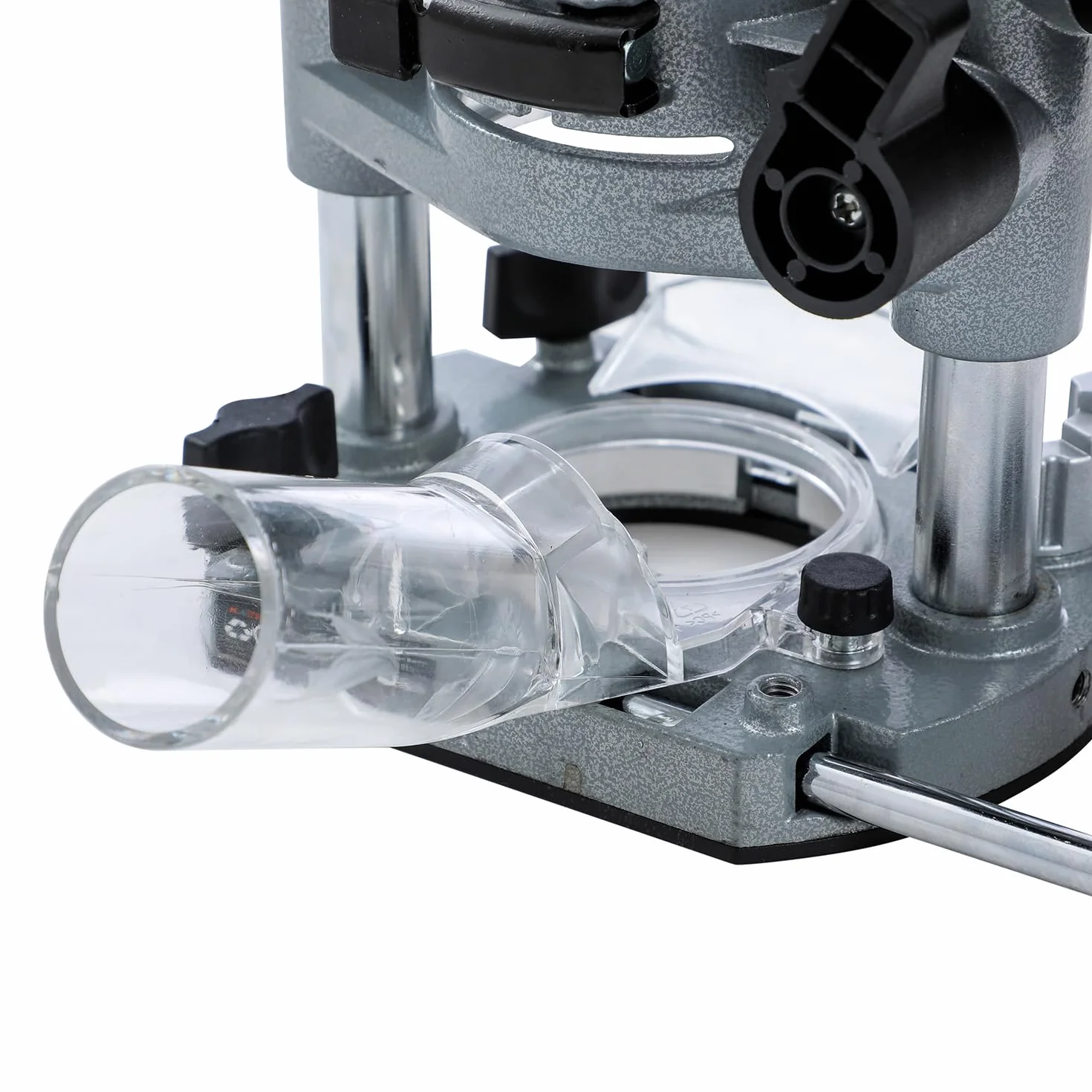 KATSU Tools Podstawa do przycinania, w pełni regulowana, aluminiowa, do elektrycznych lub bezprzewodowych ręcznych frezów do drewna z dyszą przeciwpyłową 105421