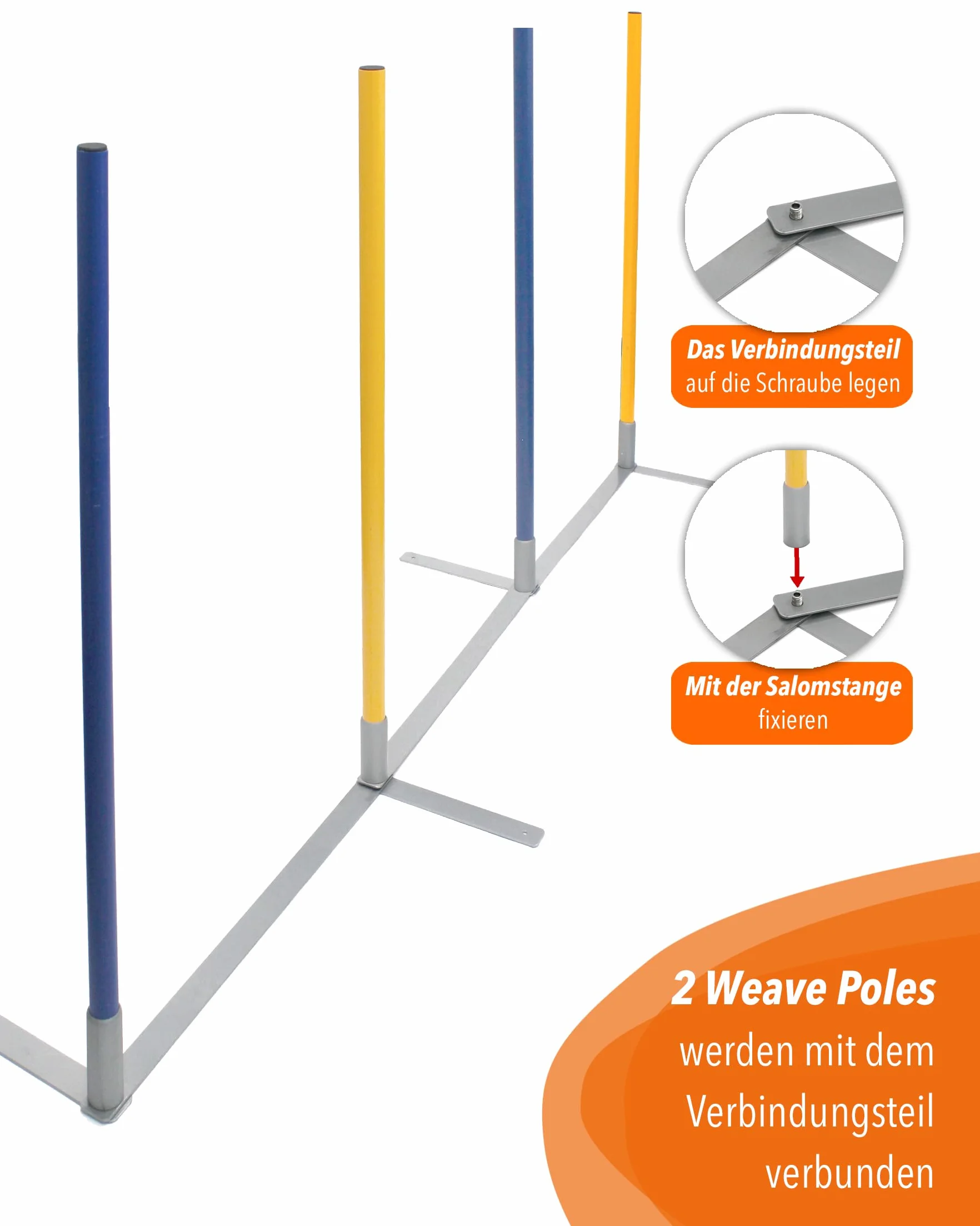 Metal Złącze do 2by2 Weave Poles do Rozbudowy Modułów Slalom