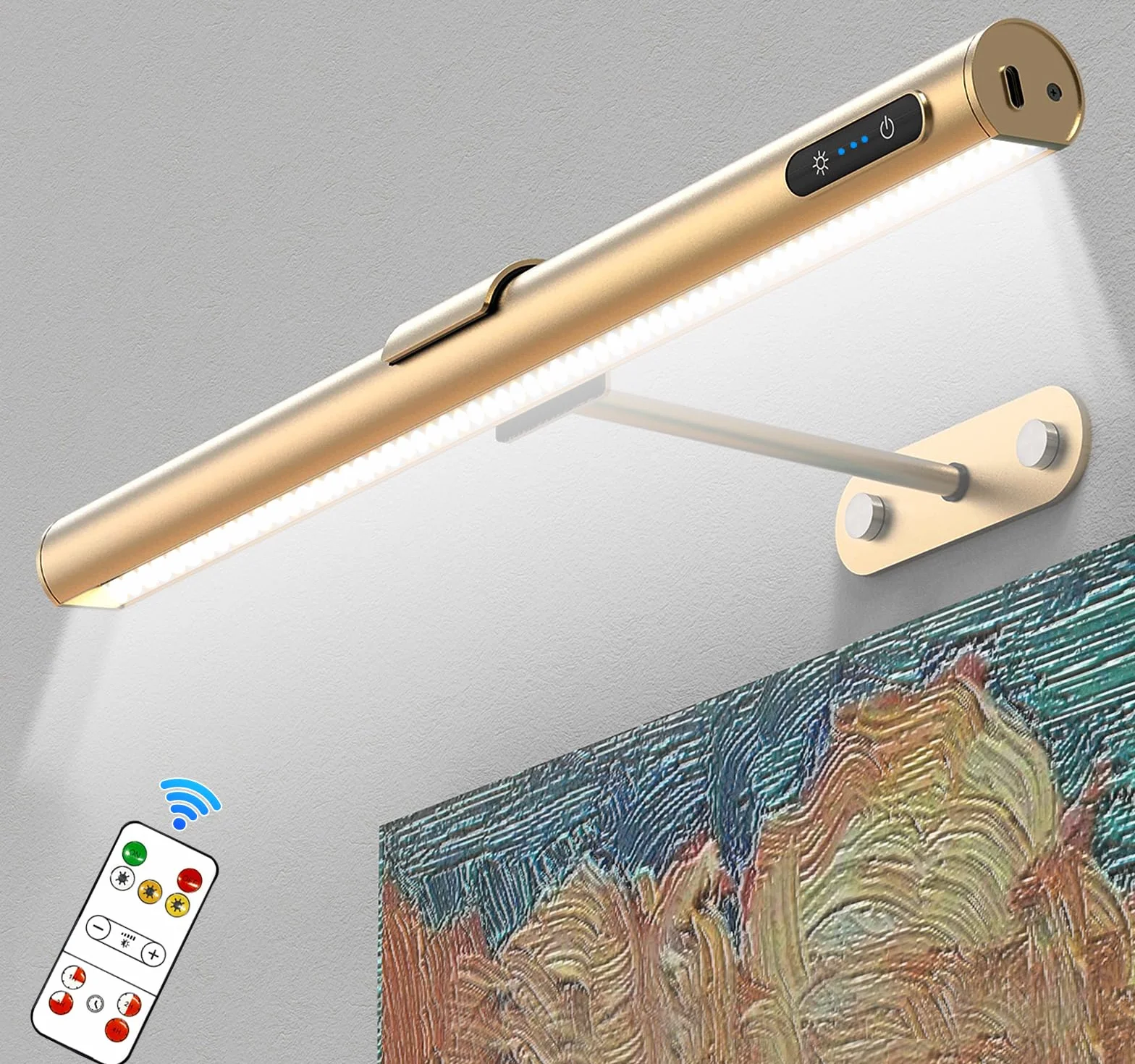 GOVSSING Bezprzewodowa lampa na zdjęcia, z pilotem zdalnego sterowania, 40 cm, bezprzewodowa, 3 tryby oświetlenia, 4000 mAh, ponowne ładowanie, z timerem