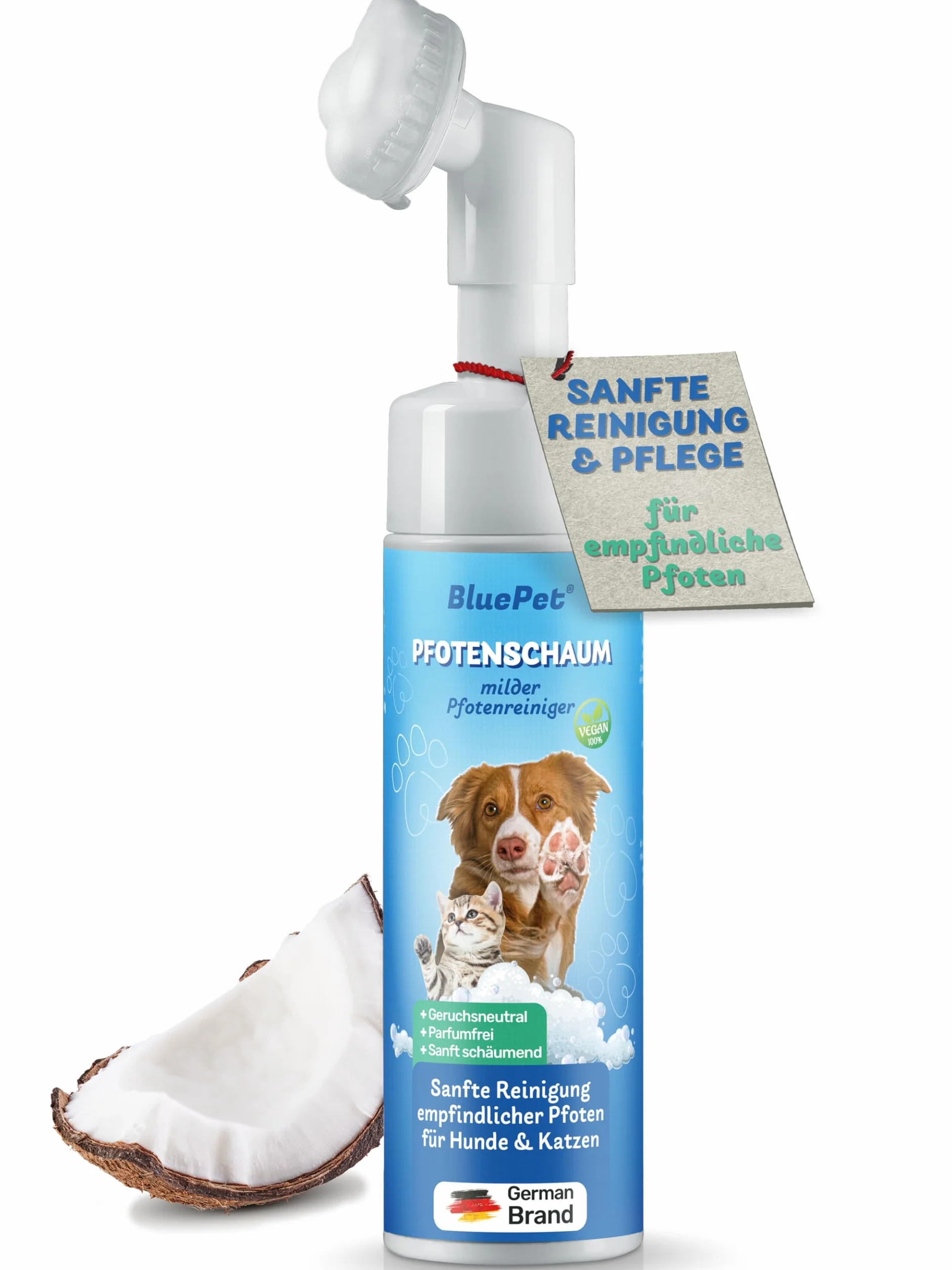 BluePet Pianka do łap, 200 ml, środek do czyszczenia łap psów i kotów, środek do czyszczenia łap dla dużych i małych łap, do czyszczenia łap, czyści i pielęgnuje, PawCleaner, mycie łap
