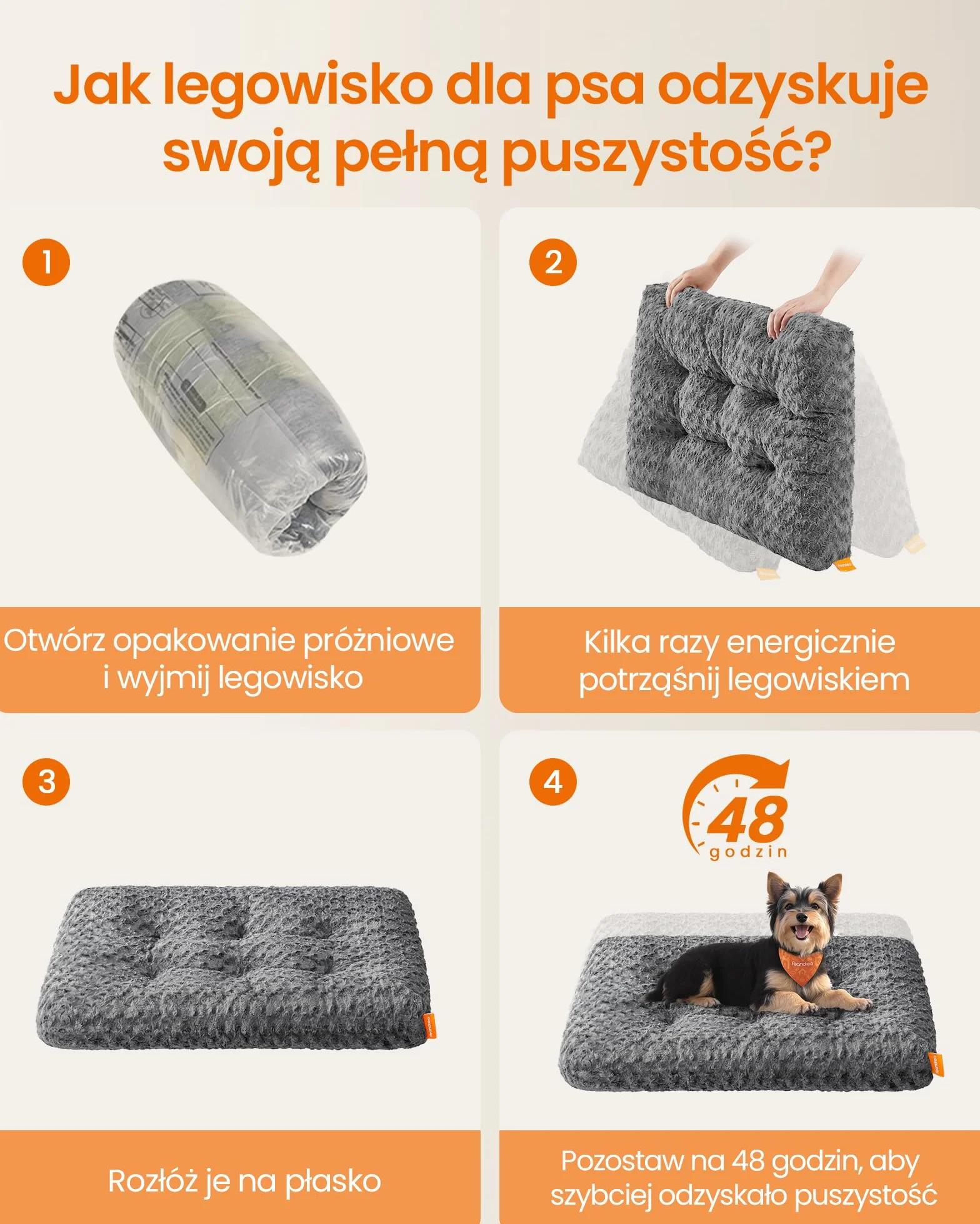 Feandrea Legowisko dla psa, rozmiar M, dla małych psów, legowisko dla zwierząt, pluszowa tkanina, 80 x 50 cm, miękkie wypełnienie, zmywalne, antypoślizgowe, szaro-łupkowe PGW291GN01