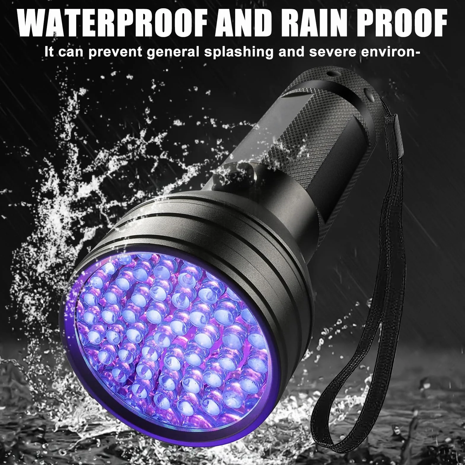BAIFULAI 2 sztuki latarki UV z 51 diodami LED, lampa UV, bursztynowy detektor moczu, tester banknotów