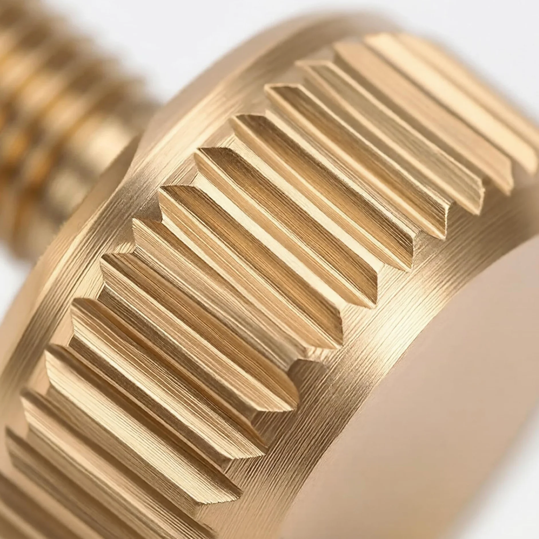 PrecisionGeek - Śruby Radełkowane Płaskie M6 x 10mm, Mosiądz (zestaw 10 sztuk)