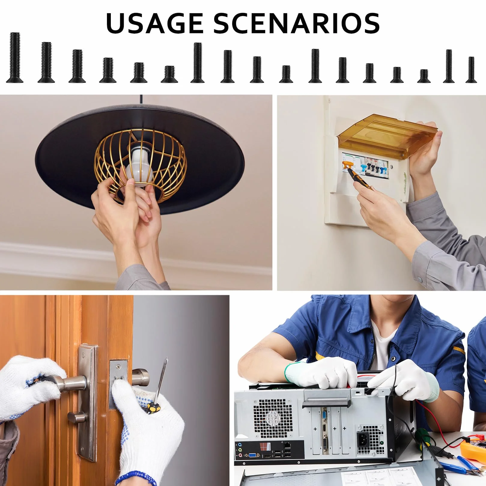 Zestaw małych śrub 1061 szt., mikro śruby z łbem stożkowym do okularów, małe mini śruby maszynowe, małe śruby z płaskim łbem, elektroniczne śruby Phillips, do zegarków PC, laptopów