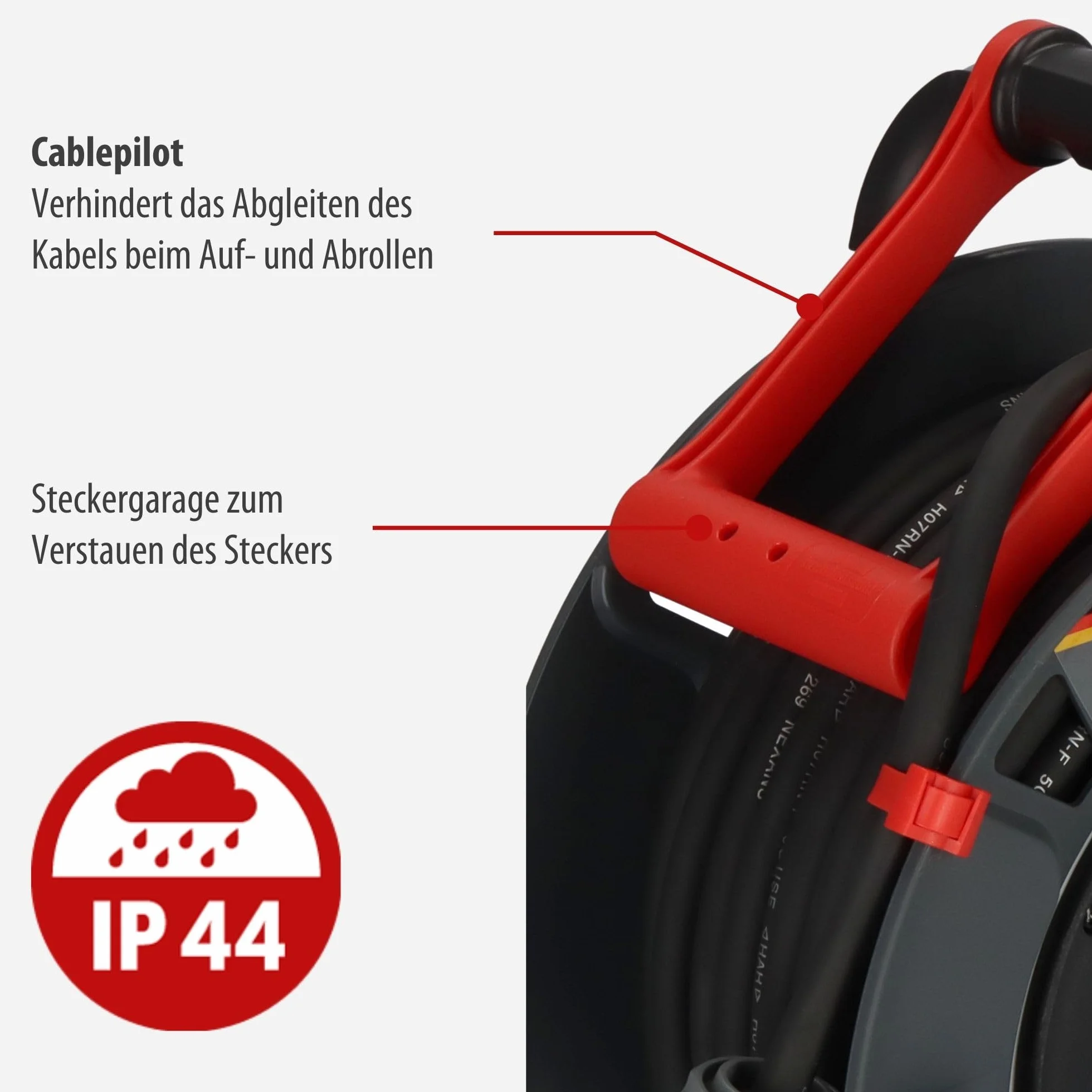 Brennenstuhl Garant CEE 1 V2 IP44 bęben kablowy (CEE z kablem 30 m w kolorze czarnym, Made in Germany, do użytku na zewnątrz IP44)
