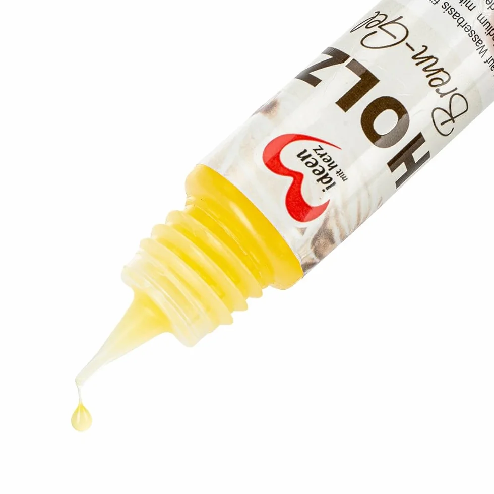 Ideen mit Herz Żel do wypalania drewna | pasta do drewna | zapewnia realistyczny efekt wypalania drewna | malowanie pirograficzne | z cienką końcówką dozującą | butelka 25 ml