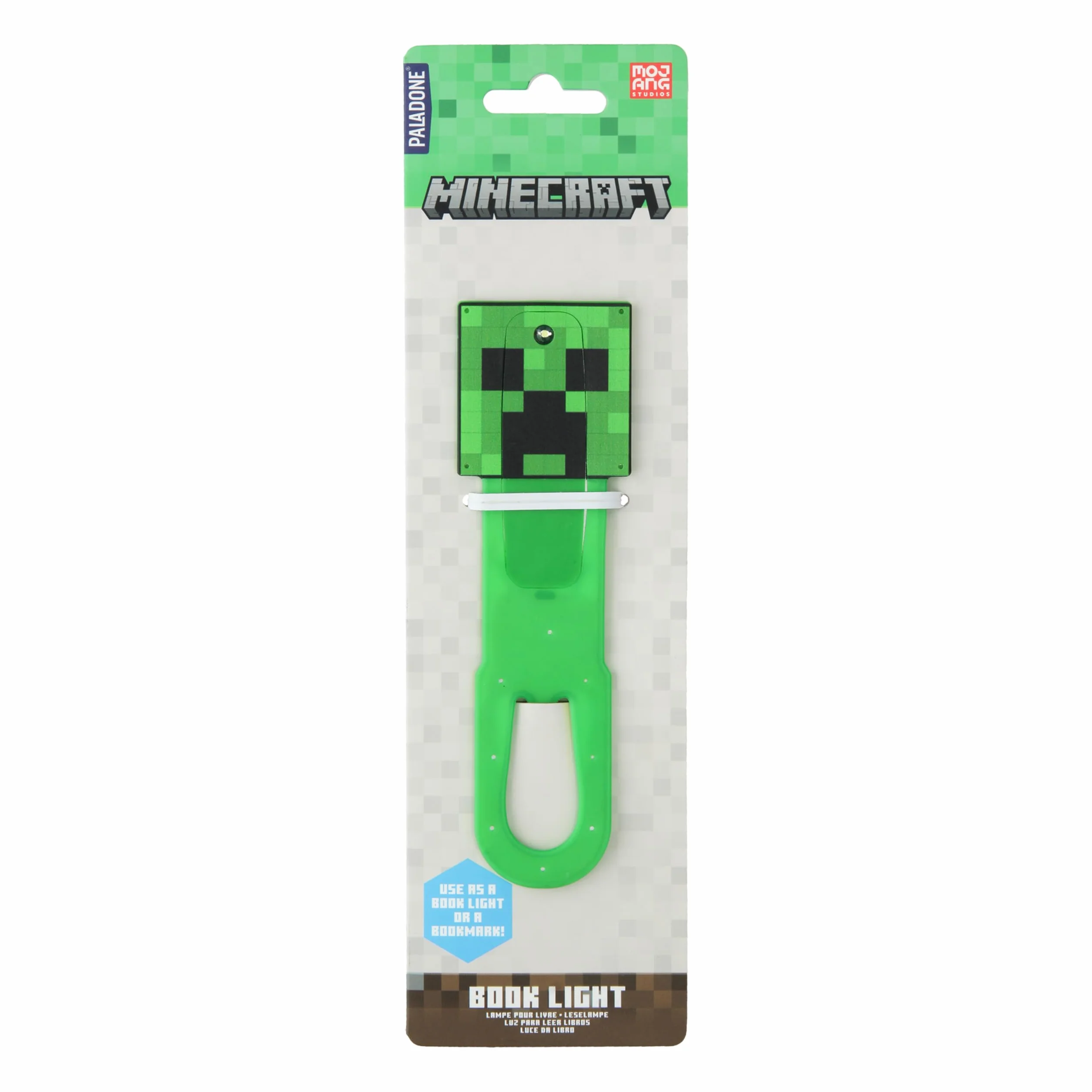 Paladone Minecraft Creeper Clip-On LED lampka do czytania i zakładka, oficjalnie licencjonowane prezenty dla graczy, akcesoria do książek, dla fanów popkultury, dzieci, nastolatków, dorosłych, mini