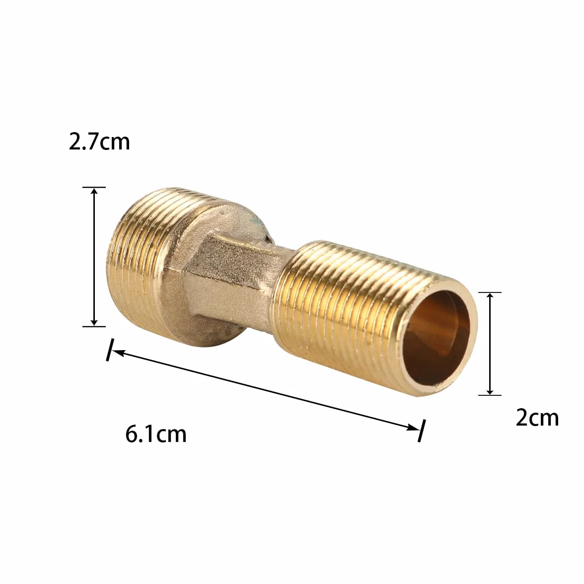 Alnicov Dwupak mosiężnych adapterów do baterii prysznicowej 3/4" do 1/2" typu S z 9-milimetrowym regulowanym obrotowym ramieniem przedłużającym do baterii umywalkowych w łazience