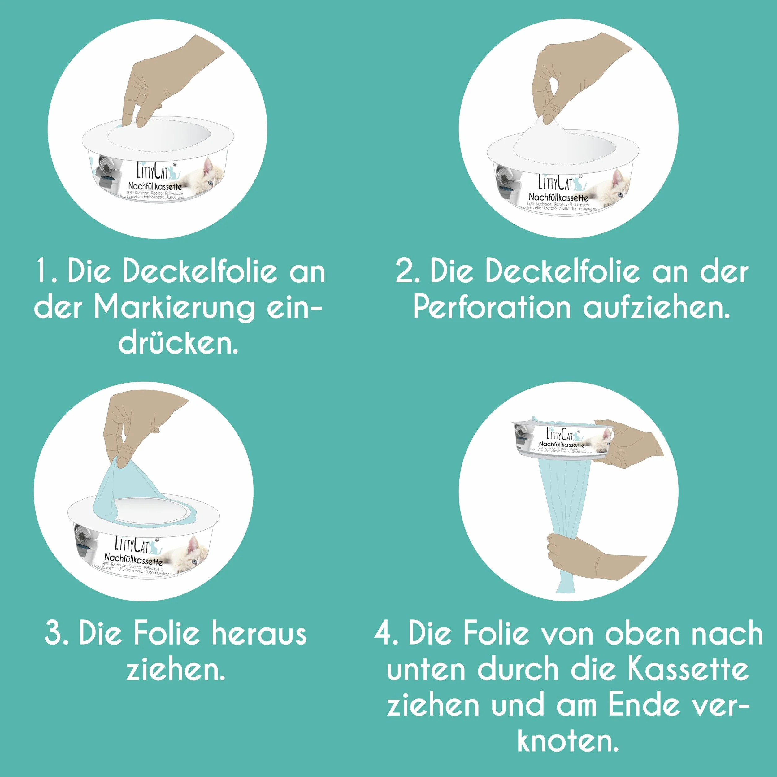 Littycat Nachfüllkassetten Katzenstreueimer 12er Pack