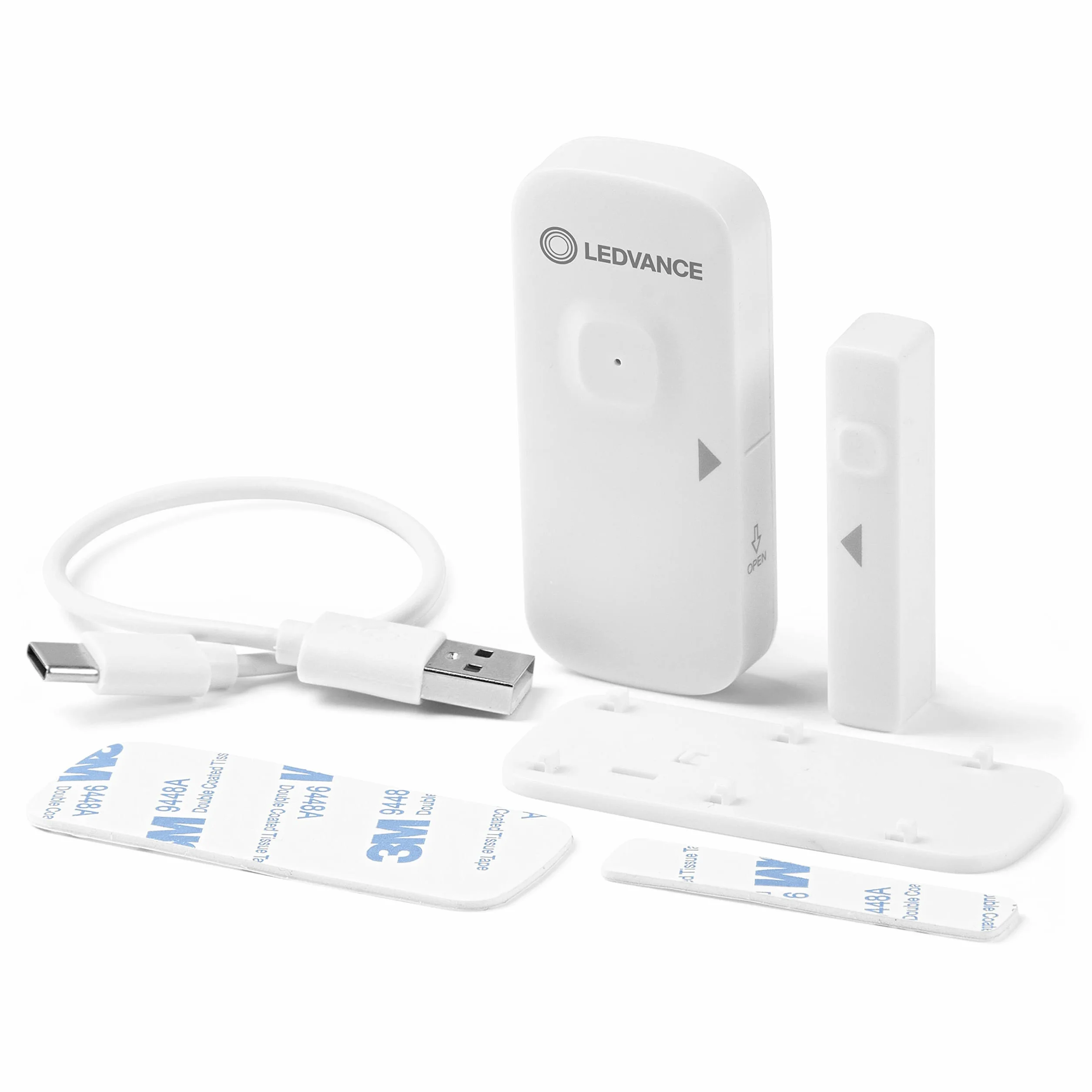 LEDVANCE SMART+ Czujnik kontaktowy z technologią Wifi do wykrywania otwartych drzwi i okien, sterowanie za pomocą smartfona, kompatybilny z Alexa i Google, opakowanie 1 szt.