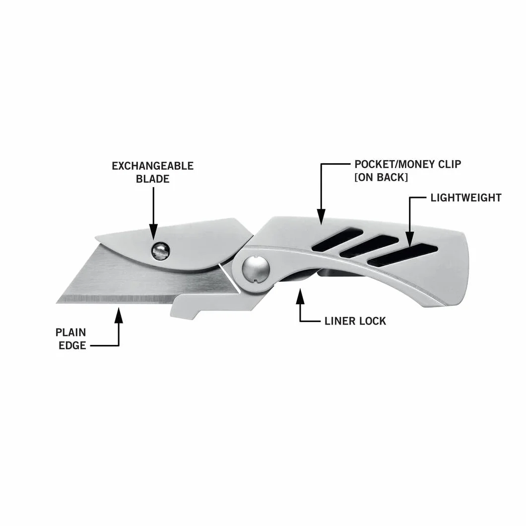 Gerber Nóż Cutter, EAB Utility Lite, składany, długość ostrza: 3,8 cm, stal nierdzewna, srebrny, 31-003036