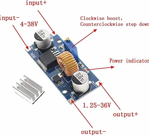 DollaTek XL4015 5A DC-DC Step Down regulowany moduł zasilacza konwerter Buck