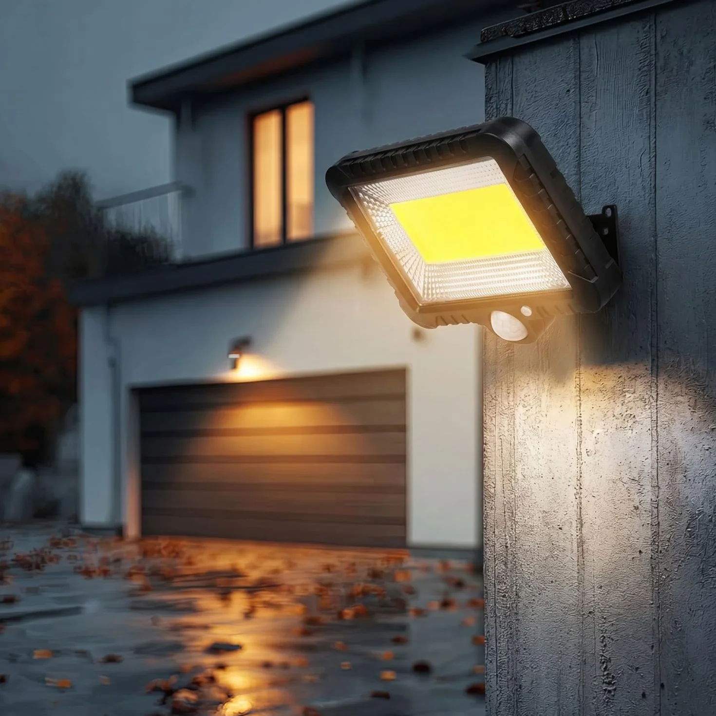 Maclean MCE438 Reflektor LED z Czujnikiem Ruchu, Reflektor Ścienny z Czujnik Zmierzchu, Lampa Solarna IP44, 5 W, 400 lm, 6000 K, zimna biel, 1 sztuka, Czas Czuwania Czujnika Ruchu Wynosi do 12 Godzin