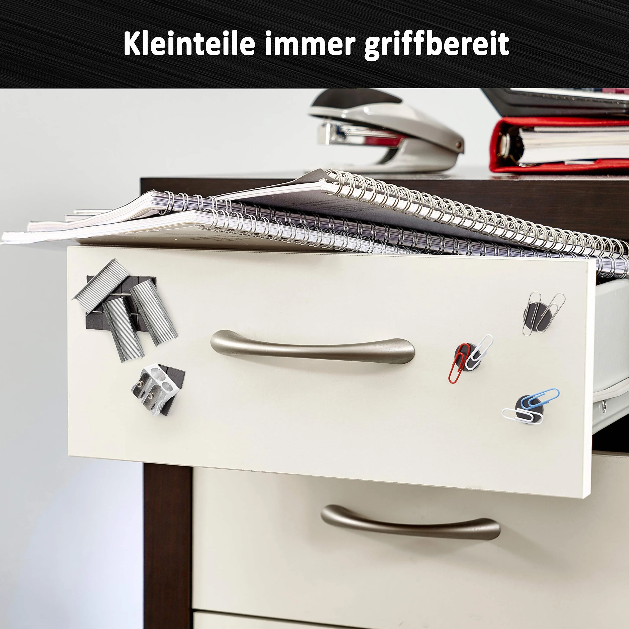REORDA® Samoprzylepna taśma magnetyczna w dozowniku – paski magnetyczne – taśma magnetyczna doskonale nadaje się do kartek pocztowych, zdjęć i białych tablic (6 metrów)