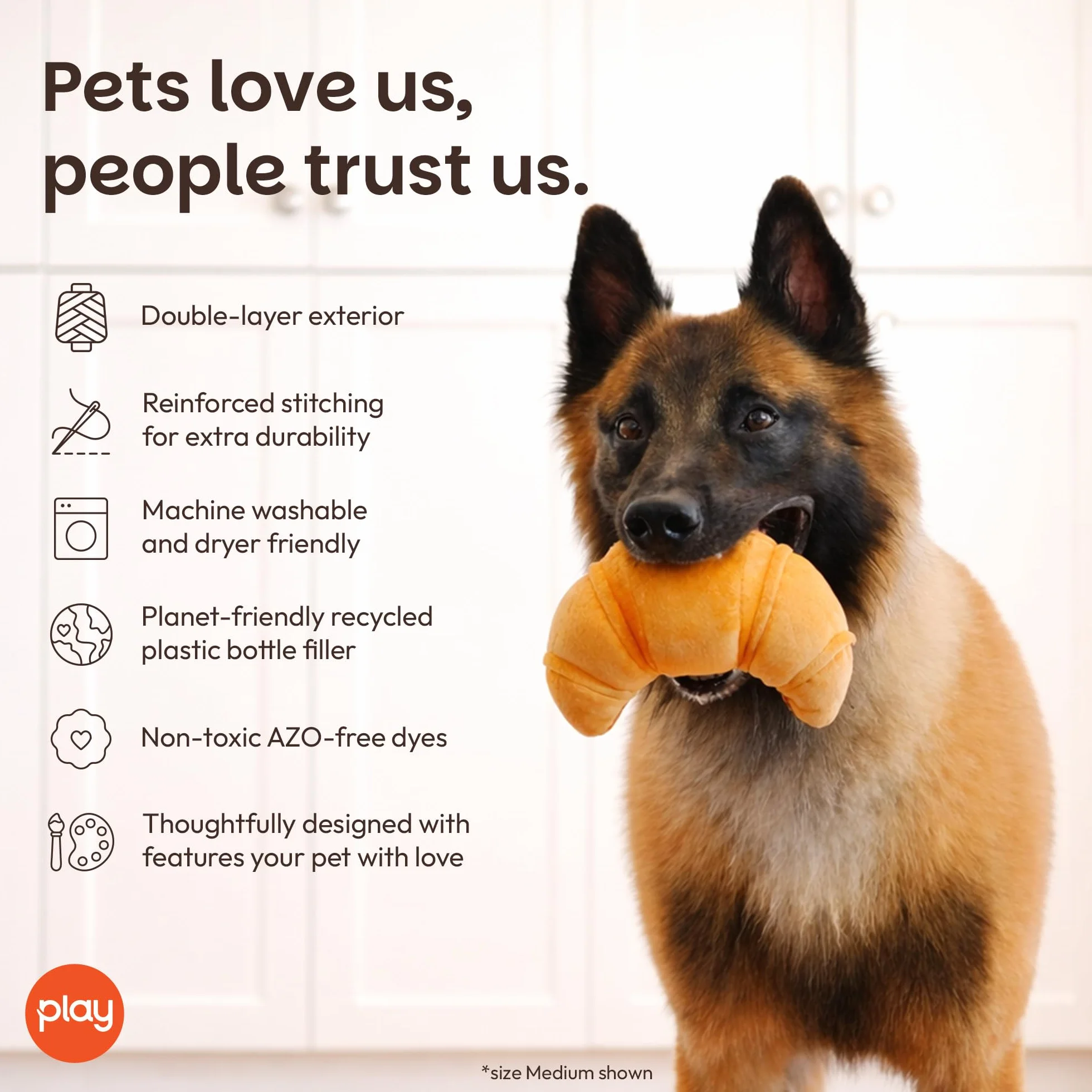 P.L.A.Y. Pet Lifestyle and You - Barking Brunch - pluszowa zabawka dla psów - Pup's Pastry Croissant