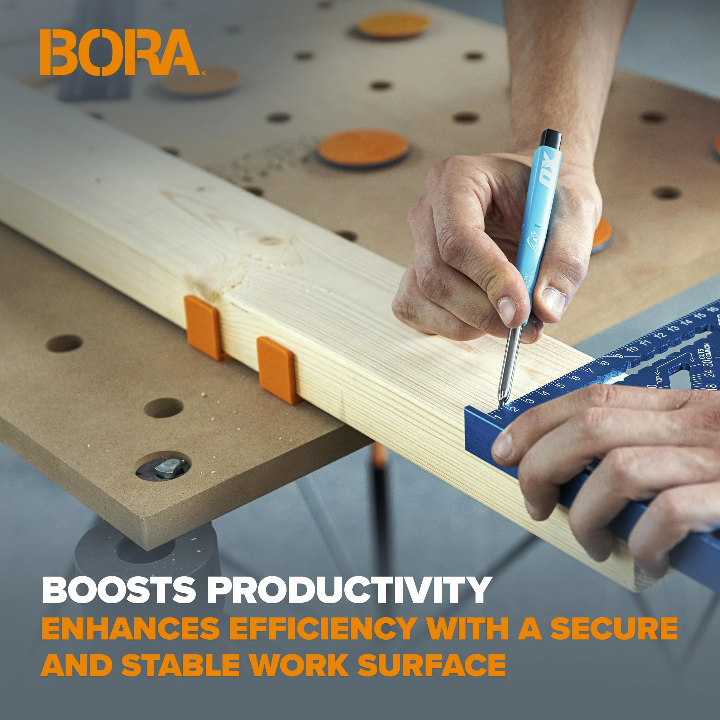 BORA CA0204 wsporniki do stonogi 2x4, 4-częściowy zestaw do stojaków roboczych BORA
