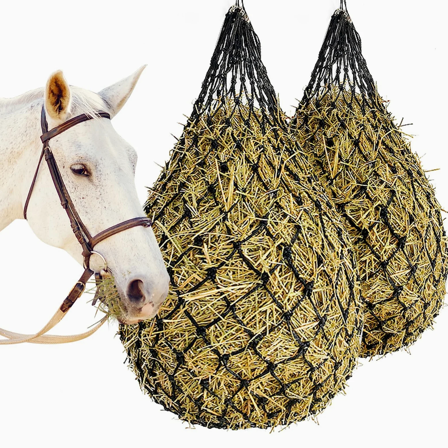 Siatka na siano dla koni 10-15 kg wąskie oczka 5 x 5 cm worek na siano