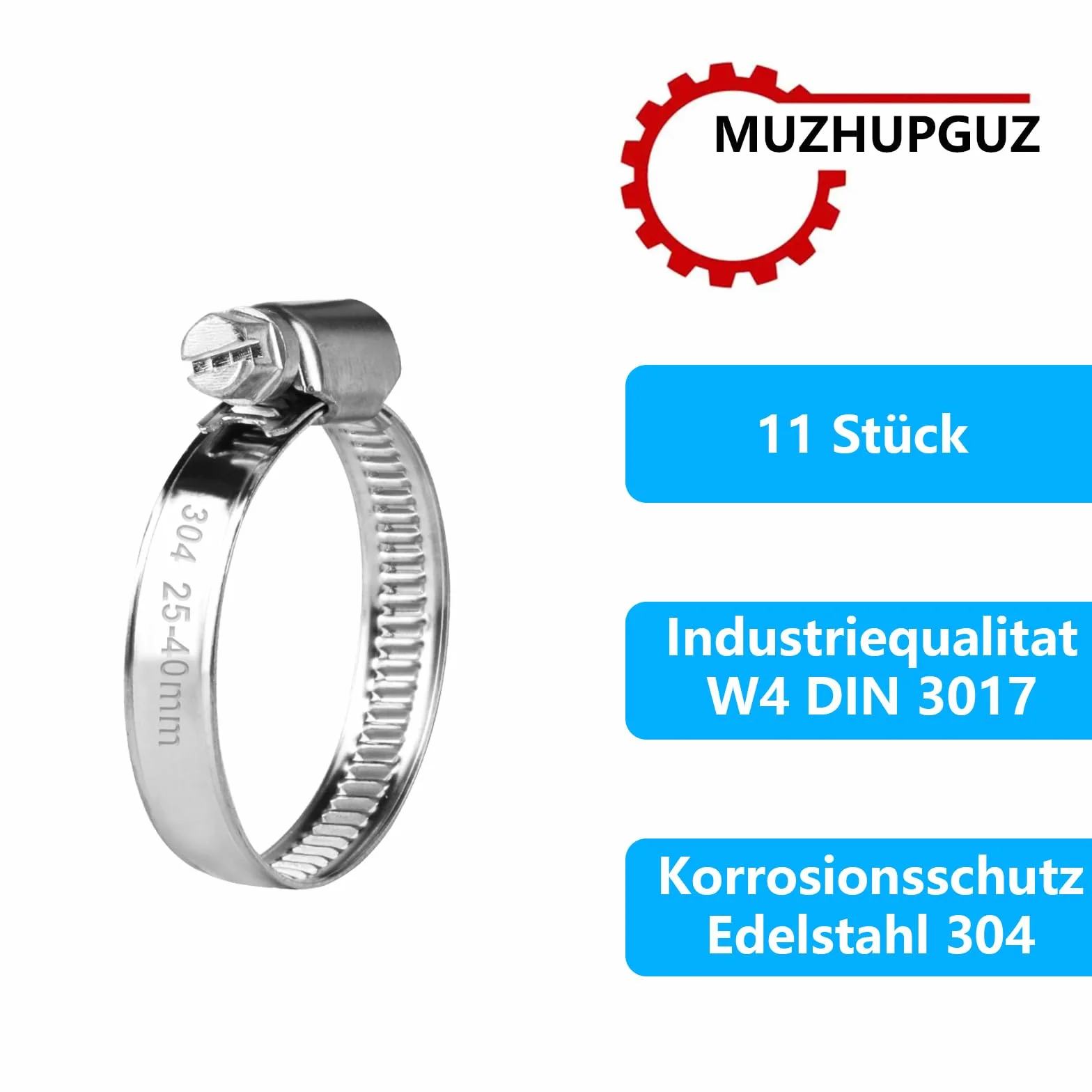 Stal nierdzewna zestaw obudowy do węża 25-40 mm 11 sztuk