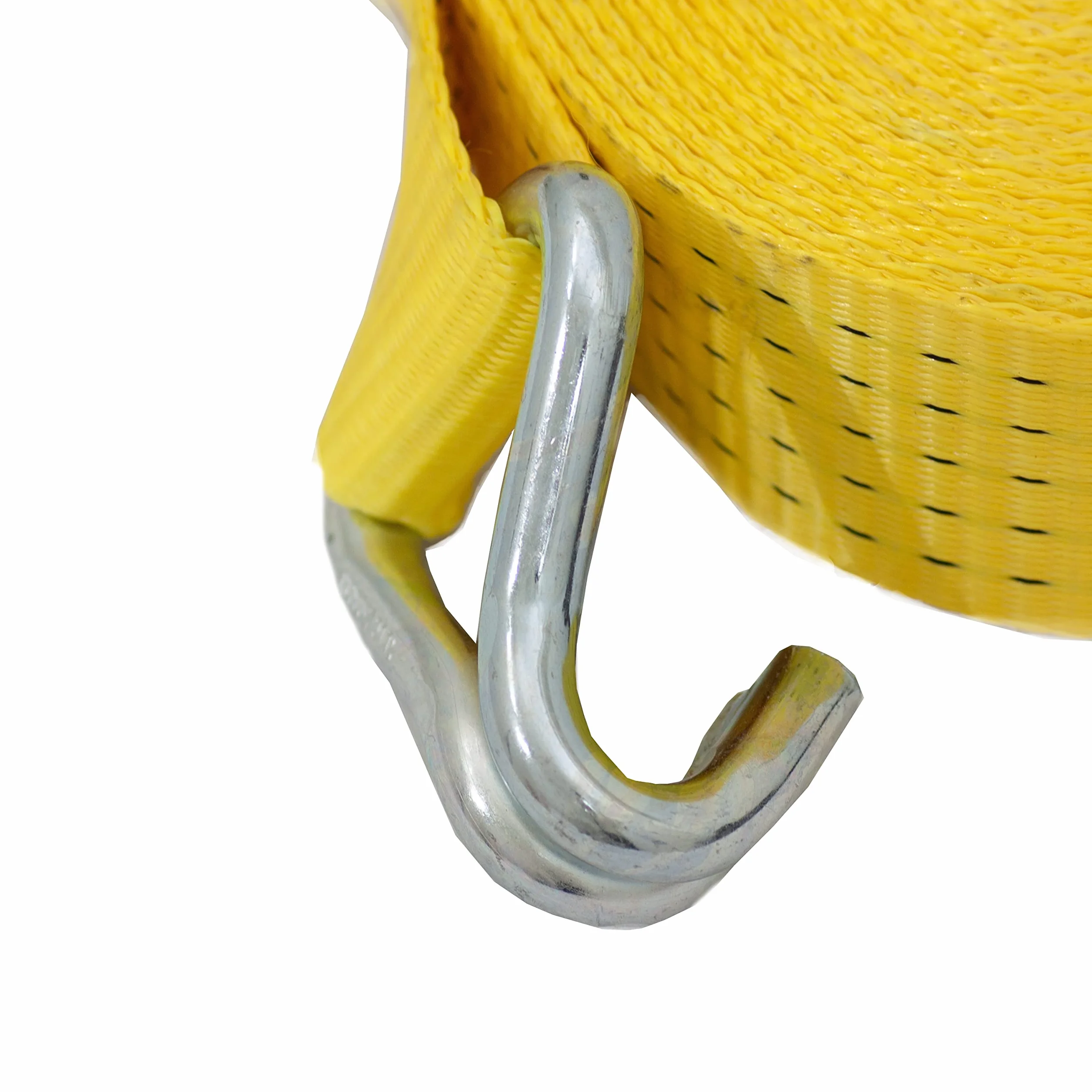Petex 43193619 pas mocujący bez grzechotki, 1-częściowy, 9,6 m, 50 mm, 2500/5000 daN, podwójny haczyk, żółty